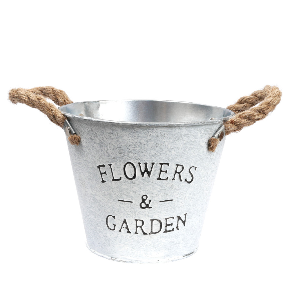 復古馬口鐵皮花盆2入-大