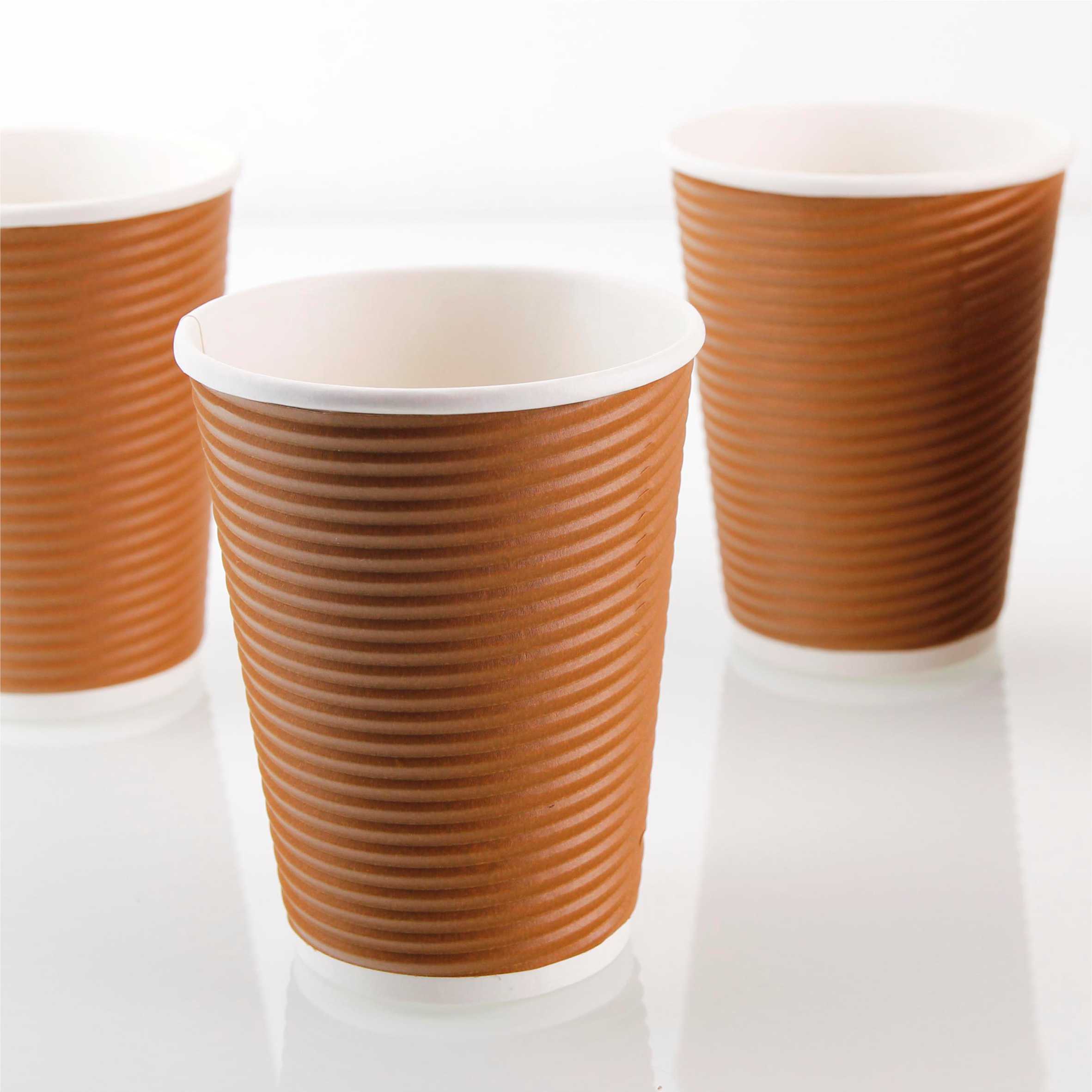 公版瓦楞橫紋杯 12oz 咖啡