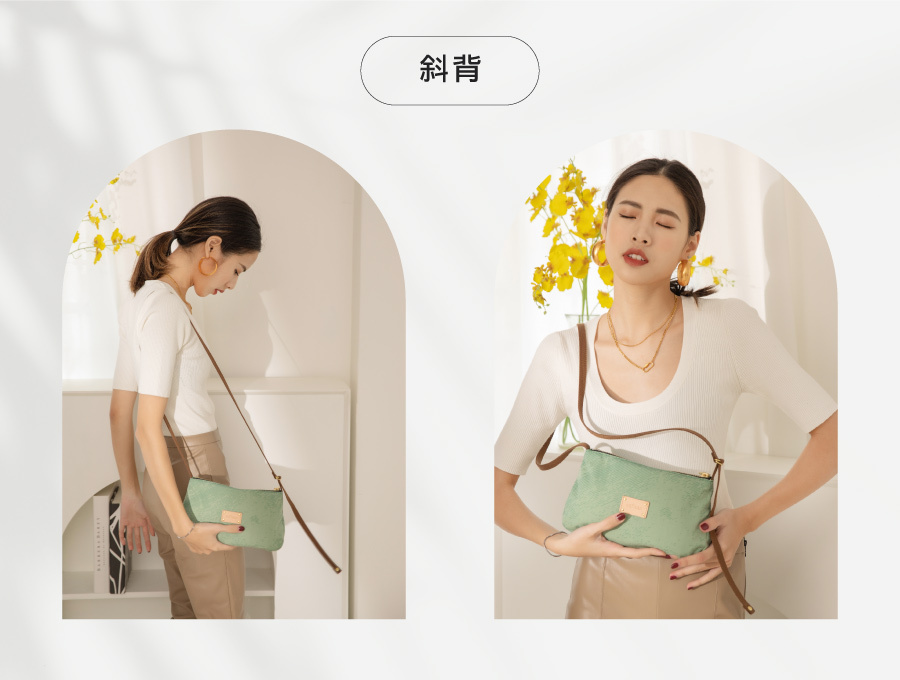 綠色斜背包 女性休閒包 輕量型斜背包 防潑水斜背包 側背包 輕量斜肩包  Soldier 未來之境斜肩包 satana SOS2830-323 躍金綠 商品介紹 3