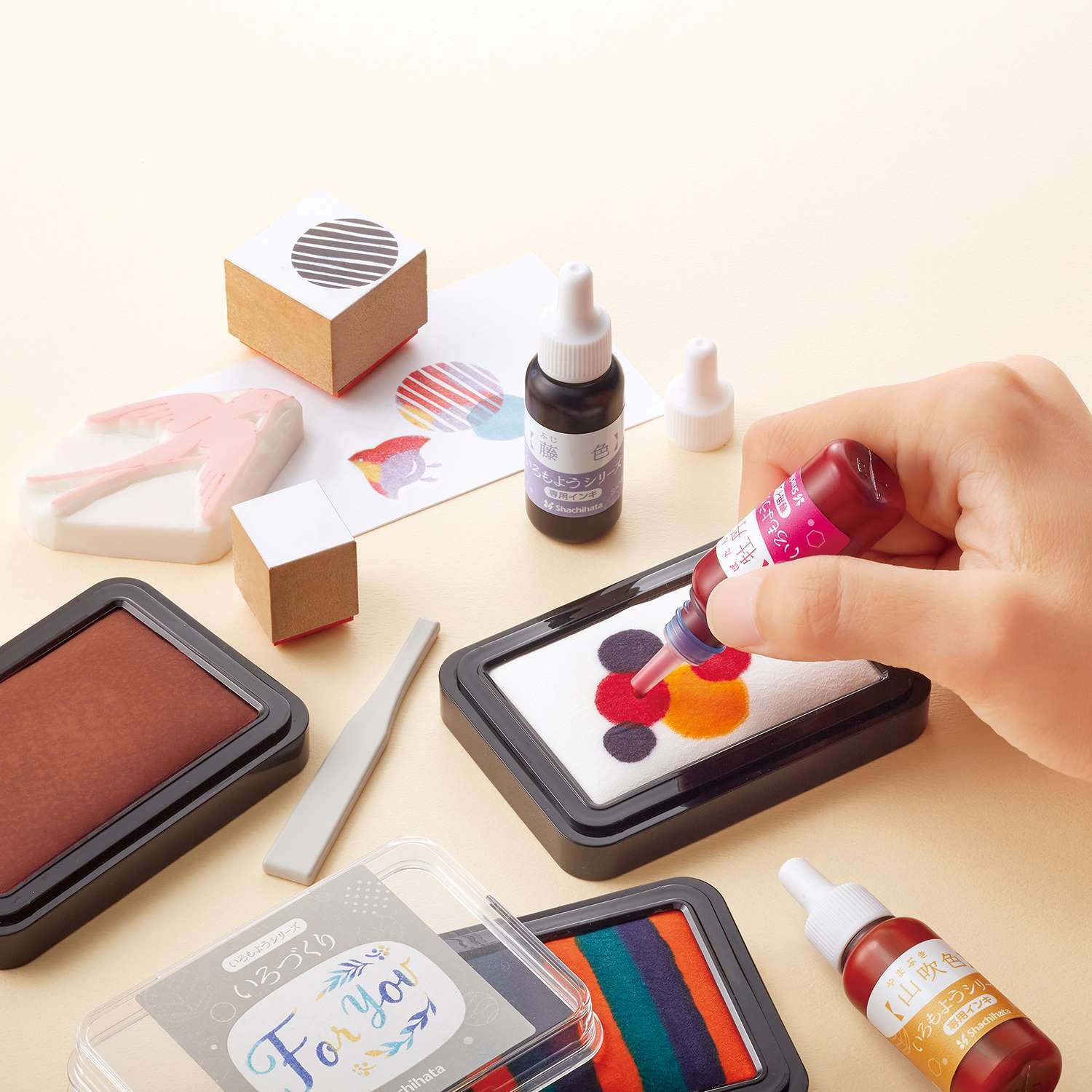 自調混色印台 傳統色 補充印油 8ml 空白印台｜Shachihata 鯱旗牌 日本