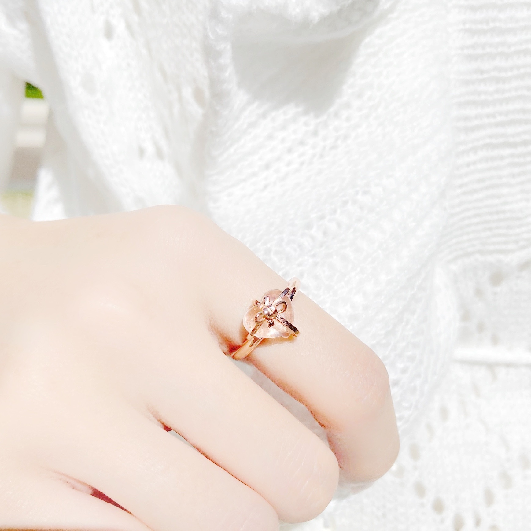 | 925純銀・18k玫瑰金・粉晶 | 心心禮物戒指 | RI0377 |