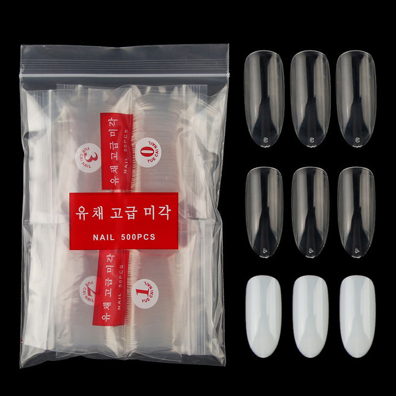 全貼練習甲片 / 方形/橢圓形 / 1包10個尺寸-2色 -500片