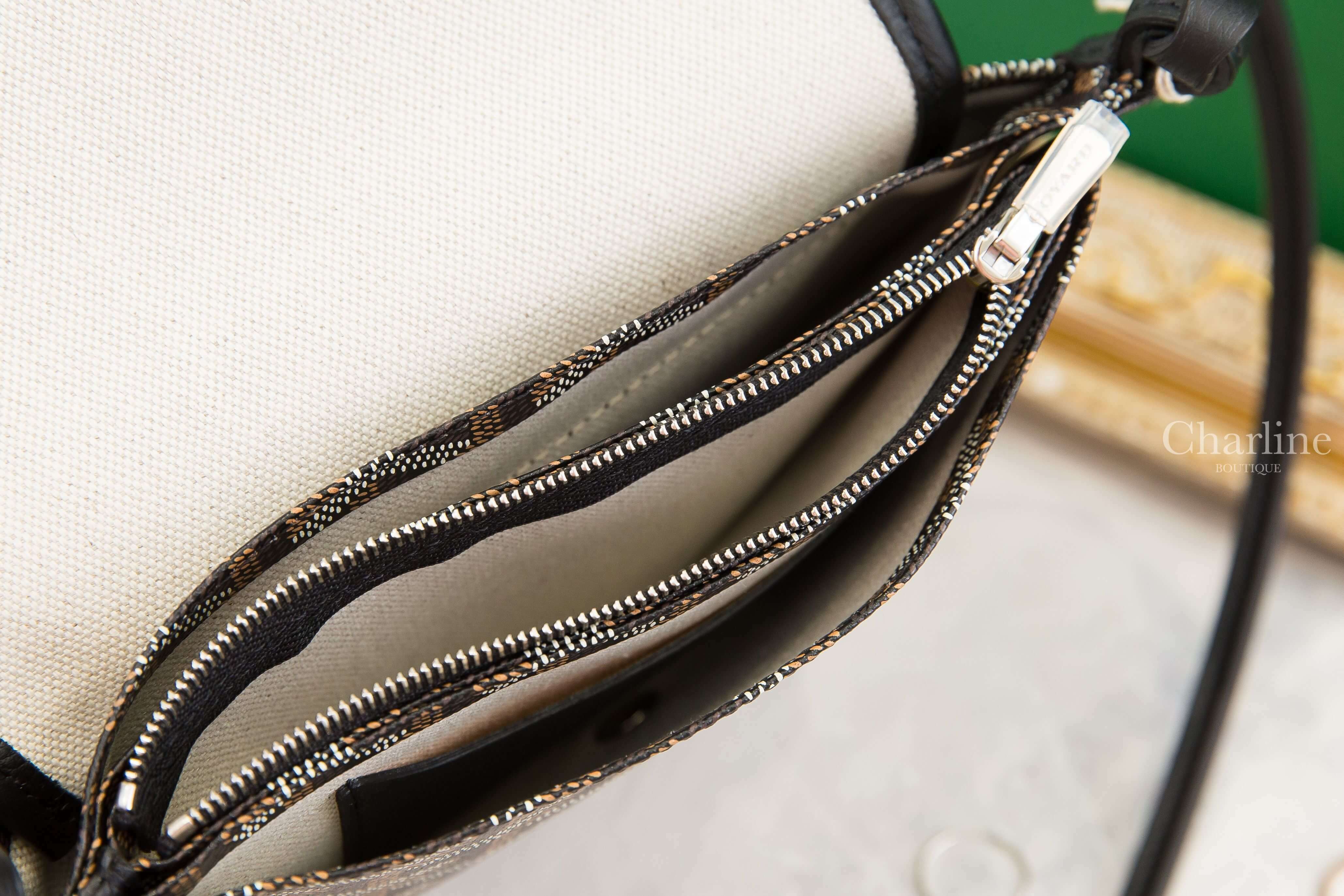 Goyard Portefeuille Pochette Plu 黑色牛皮肩背包-Charline Boutique 精品代購