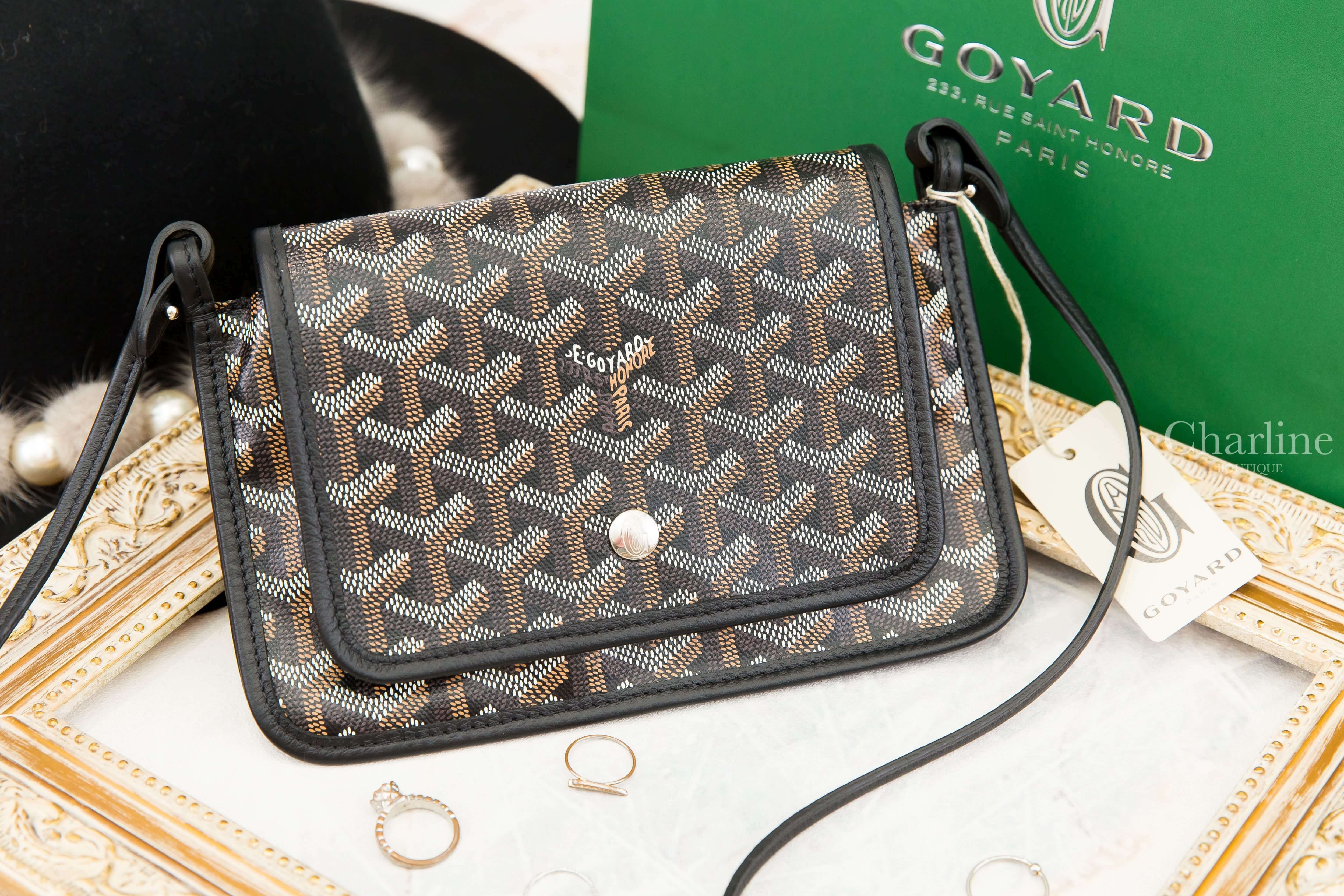 Goyard Portefeuille Pochette Plu 黑色牛皮肩背包-Charline Boutique 精品代購