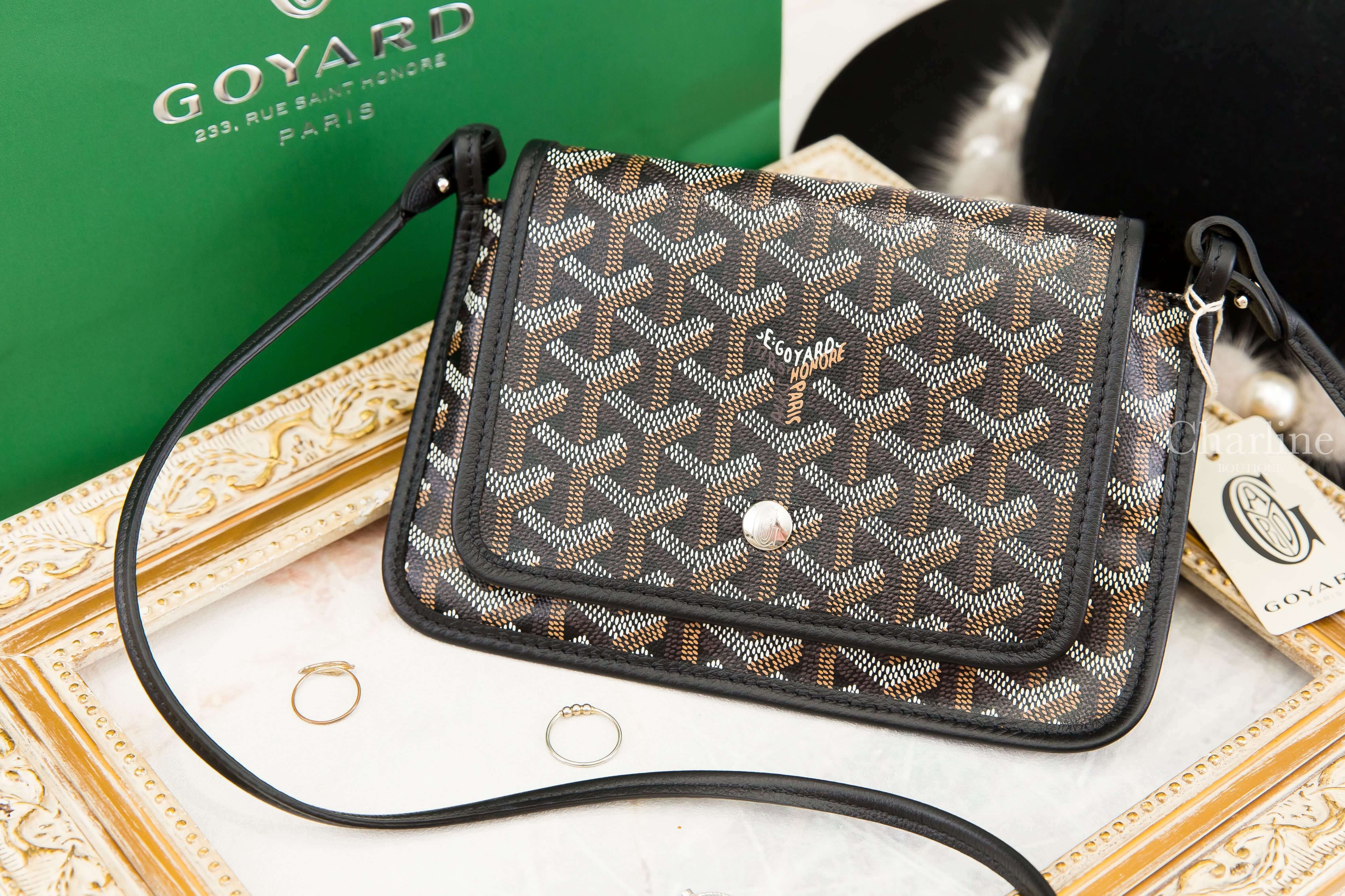 Goyard Portefeuille Pochette Plu 黑色牛皮肩背包-Charline Boutique 精品代購