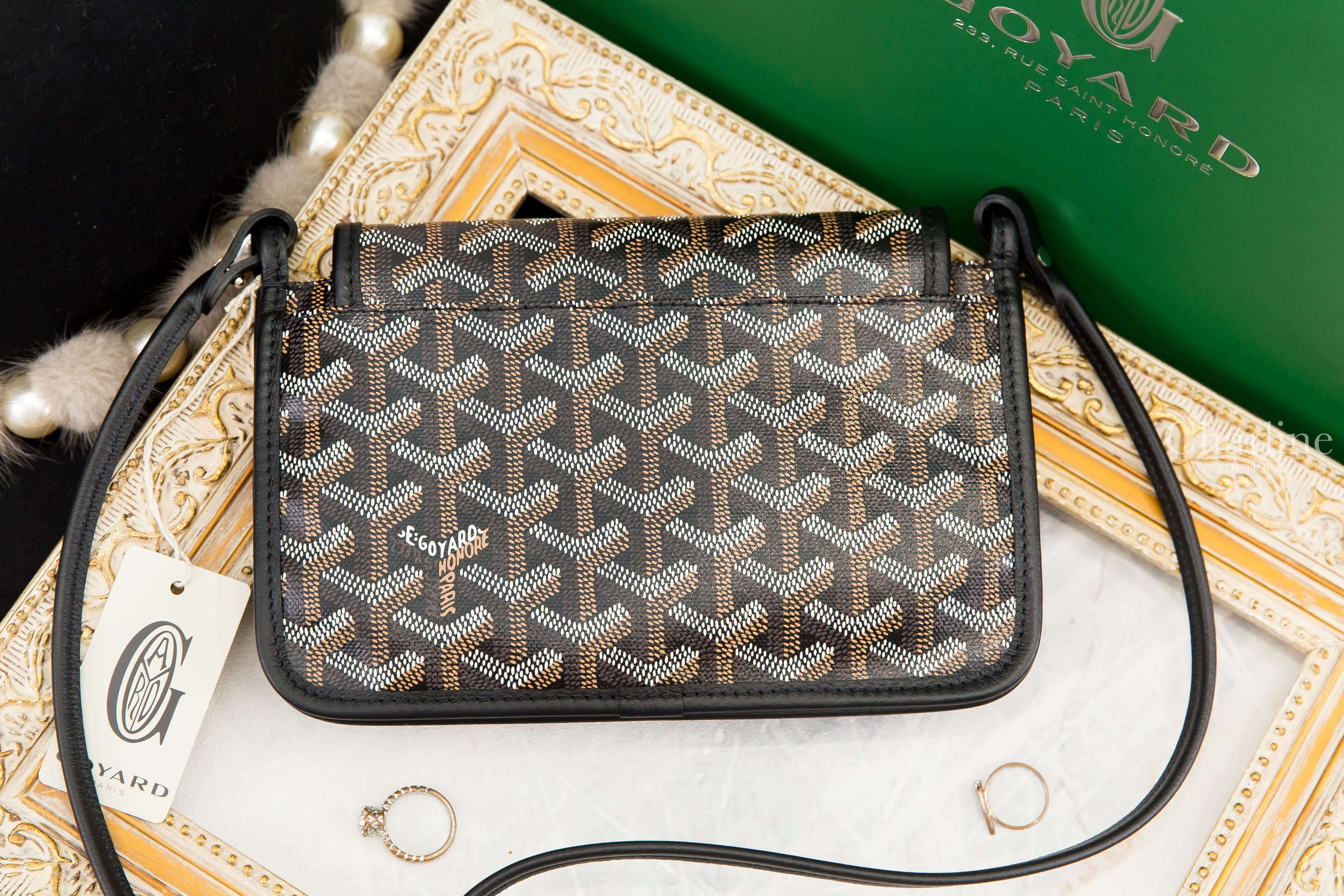 Goyard Portefeuille Pochette Plu 黑色牛皮肩背包-Charline Boutique 精品代購