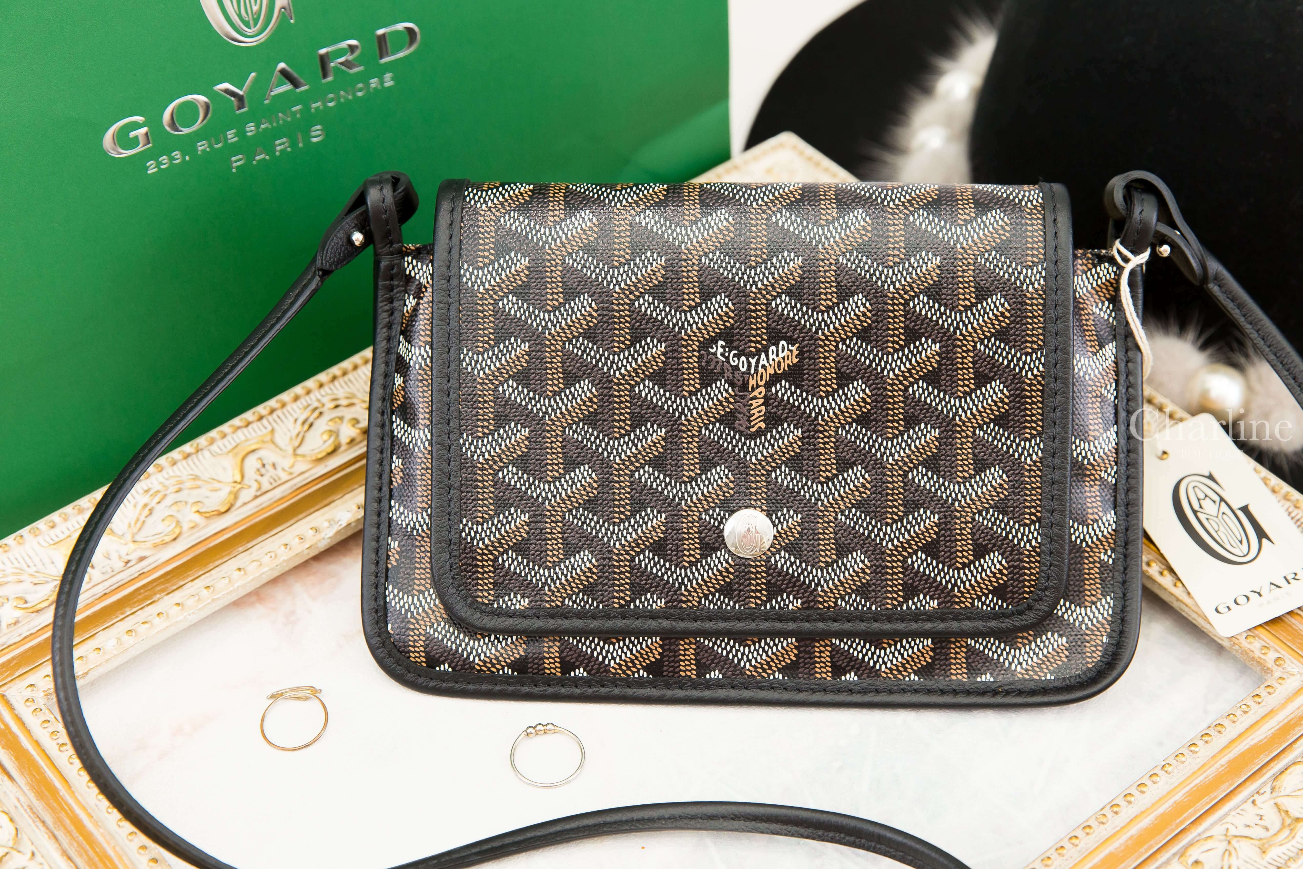 Goyard Portefeuille Pochette Plu 黑色牛皮肩背包-Charline Boutique 精品代購