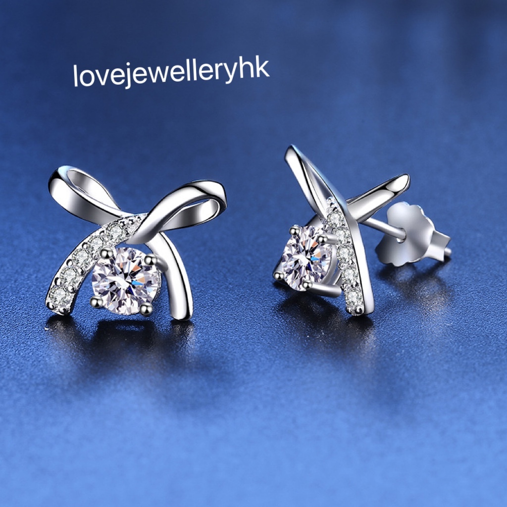 莫桑鑽蝴蝶耳環   E1C019