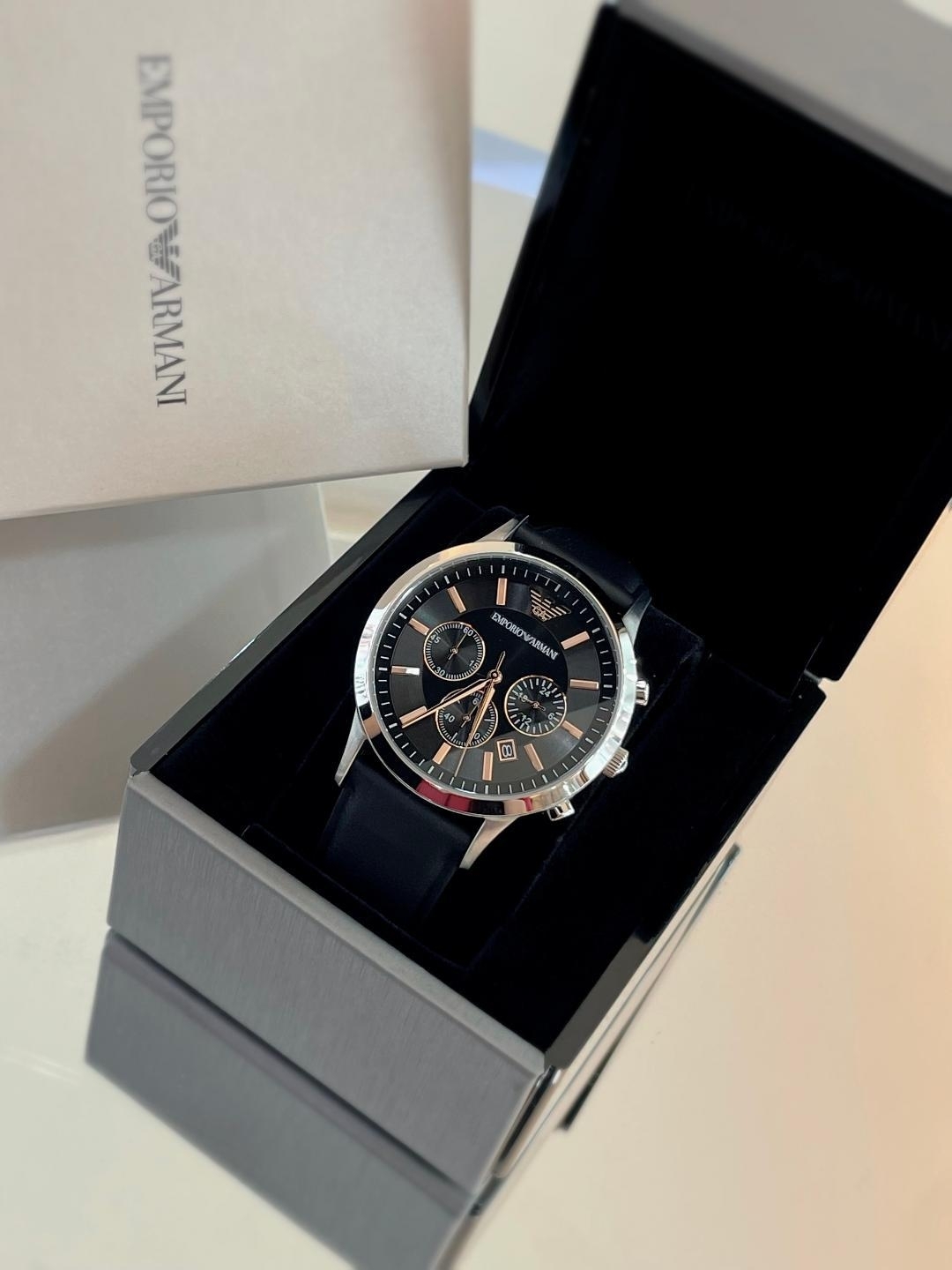 【EMPORIO ARMANI】亞曼尼紳士計時手錶 AR11431 43mm 現代鐘錶