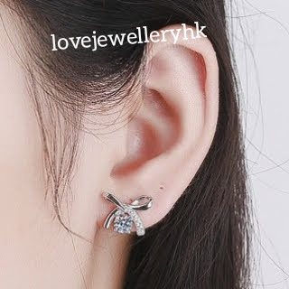 莫桑鑽蝴蝶耳環   E1C019