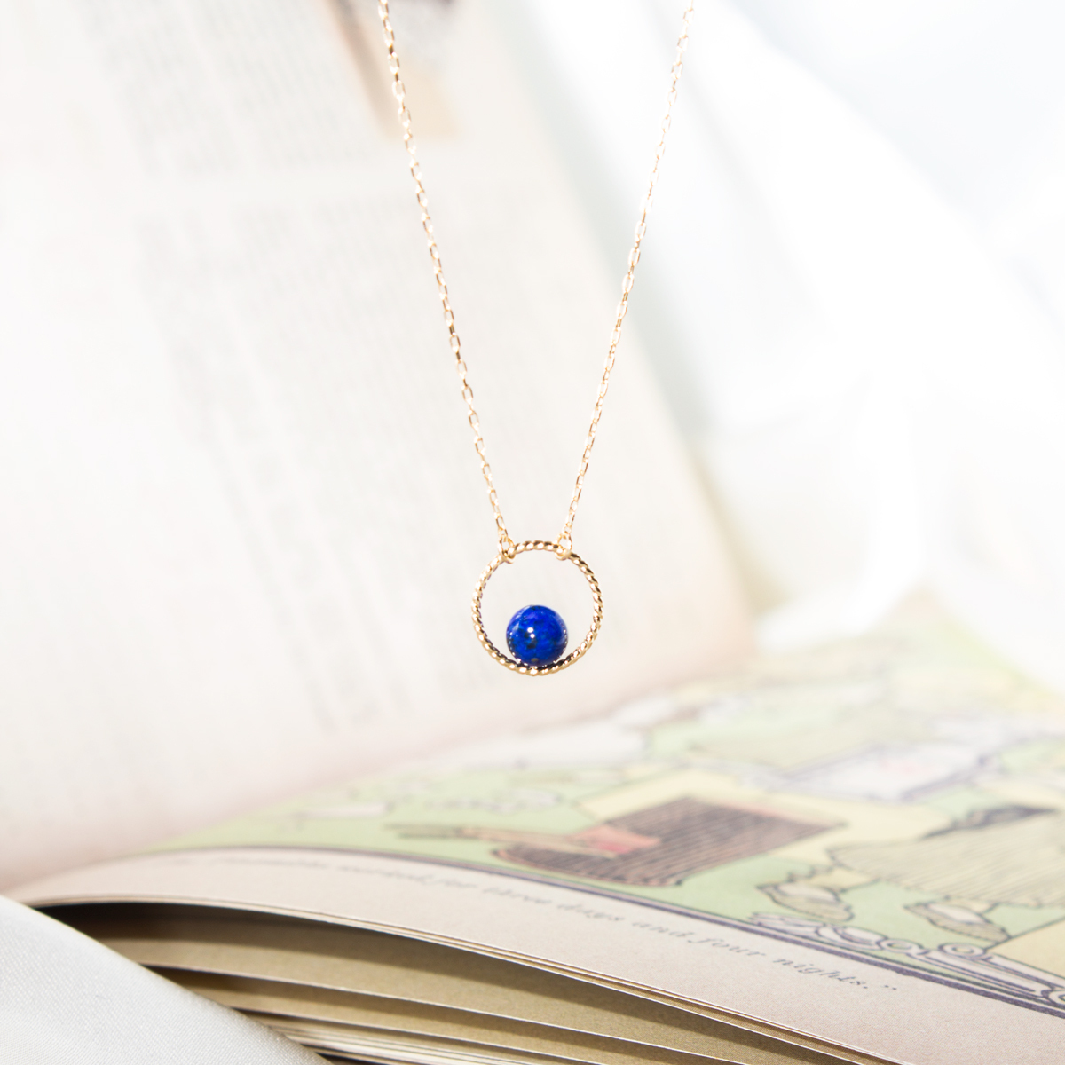 膽小獅（Cowardly Lion）- 10K Lapis Lazuli Necklace