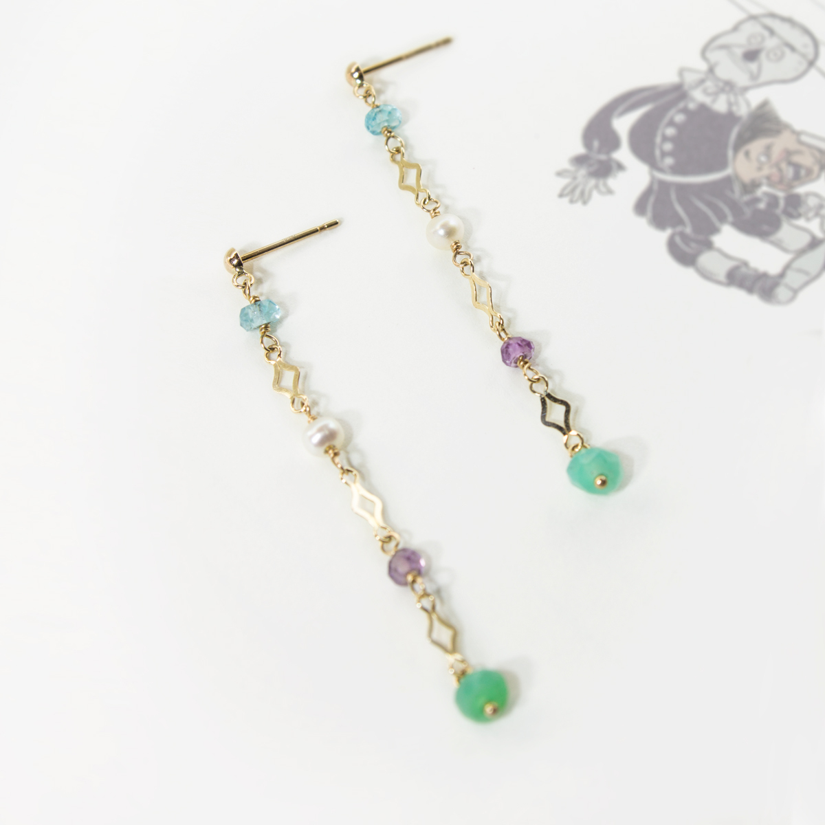 稻草人（The Scarecrow） - 10K Green Earrings