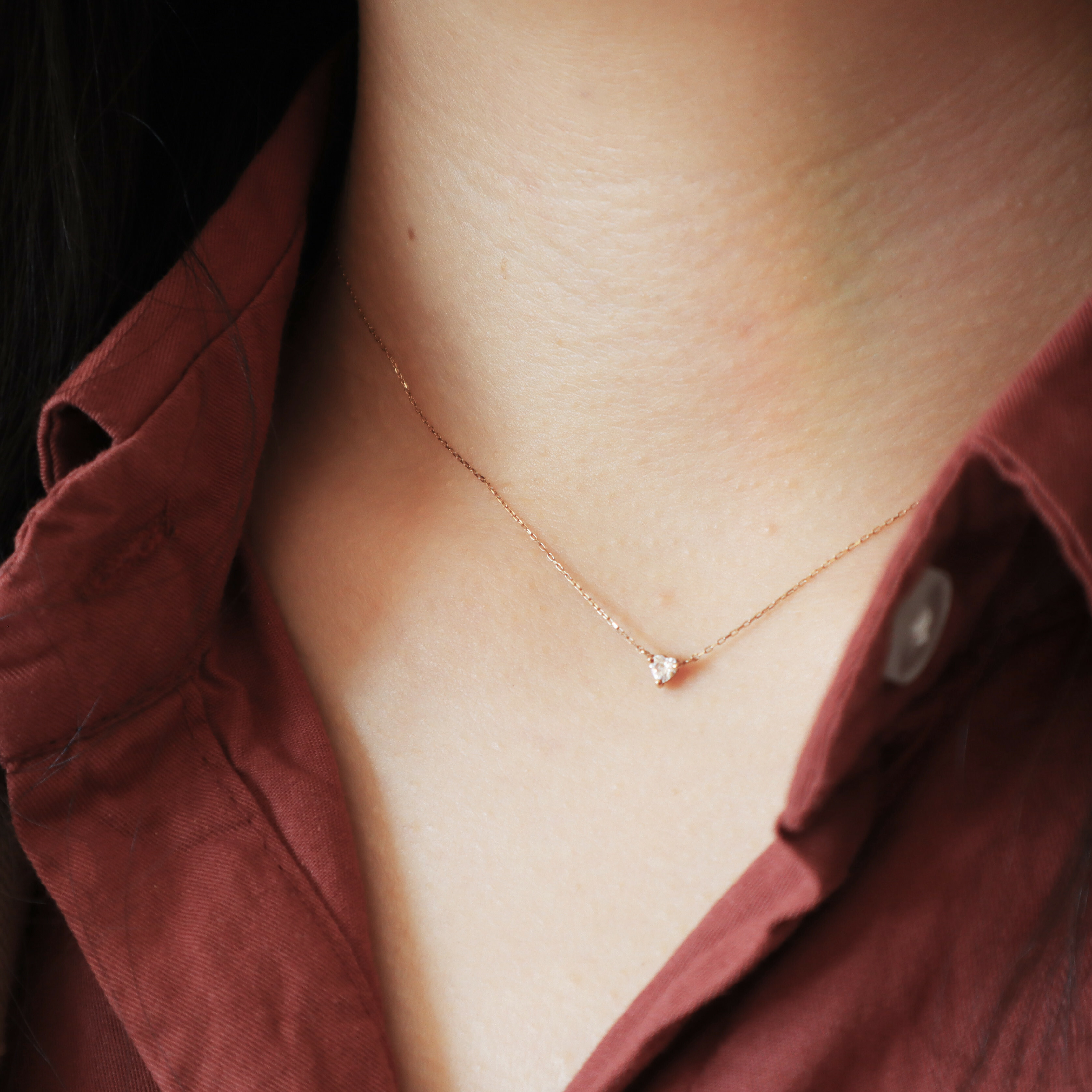 10K/小愛心鑽墜鍊