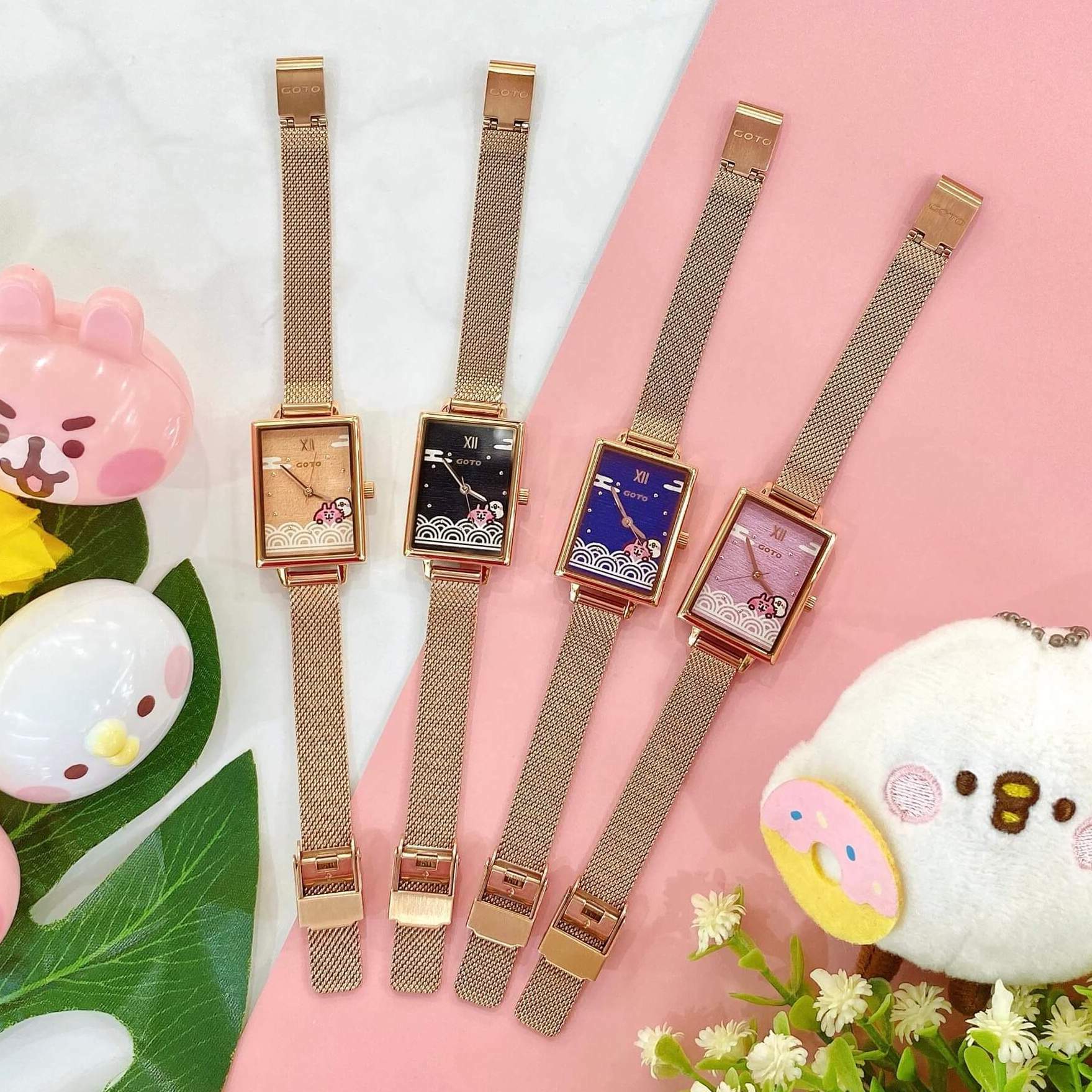【GOTO】卡娜赫拉 和柄-青海波系列 GM0112L-44-M41奶茶色 / GM0112L-44-341黑色 / GM0112L-44-L41藍色 / GM0112L-44-841粉紅色 22mm 現代鐘錶