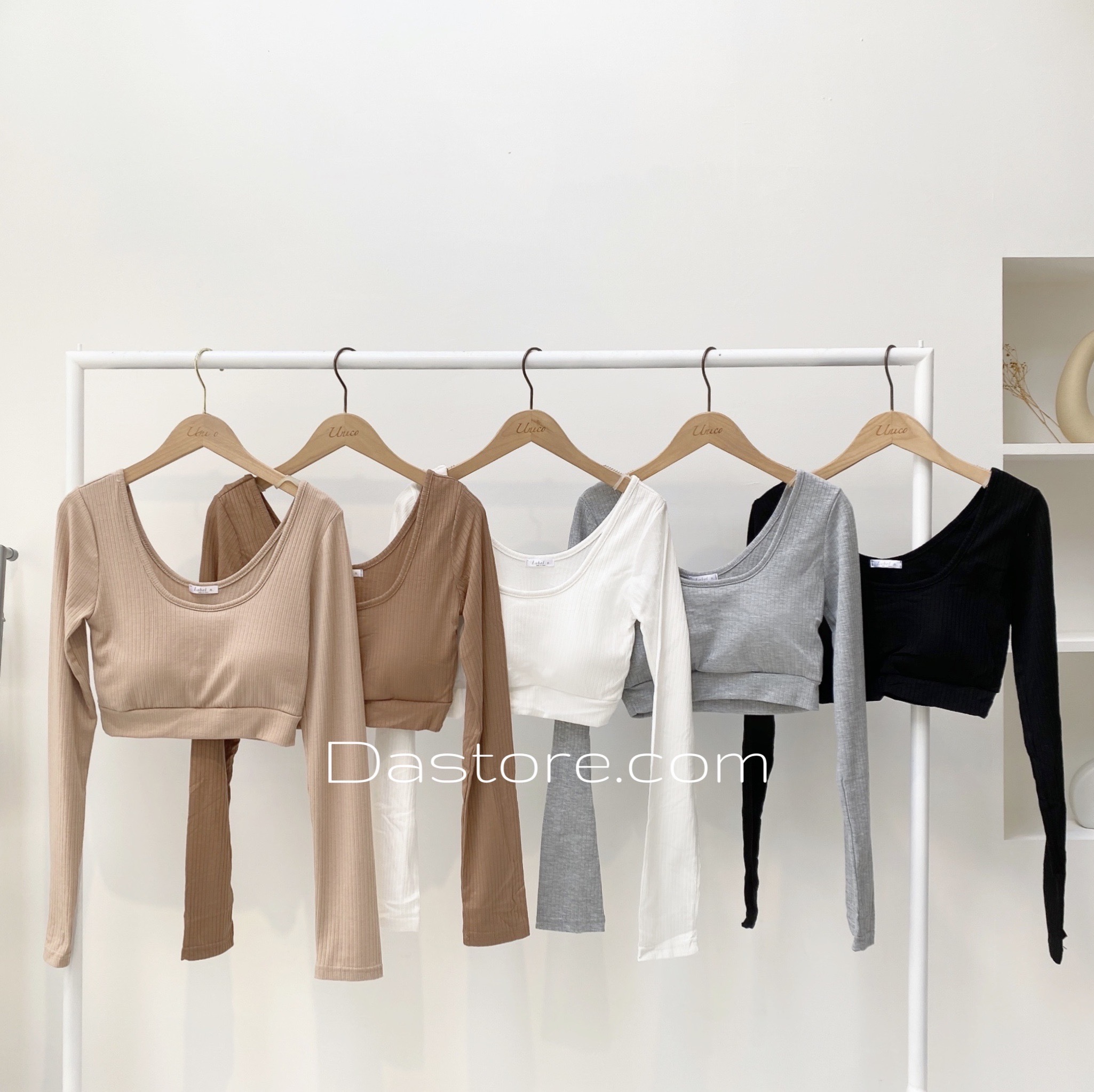 彈力螺紋胸墊短版上衣(胸墊可拆)/五色