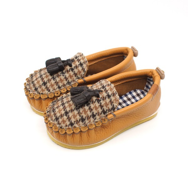 Loafer流蘇琥珀格紋