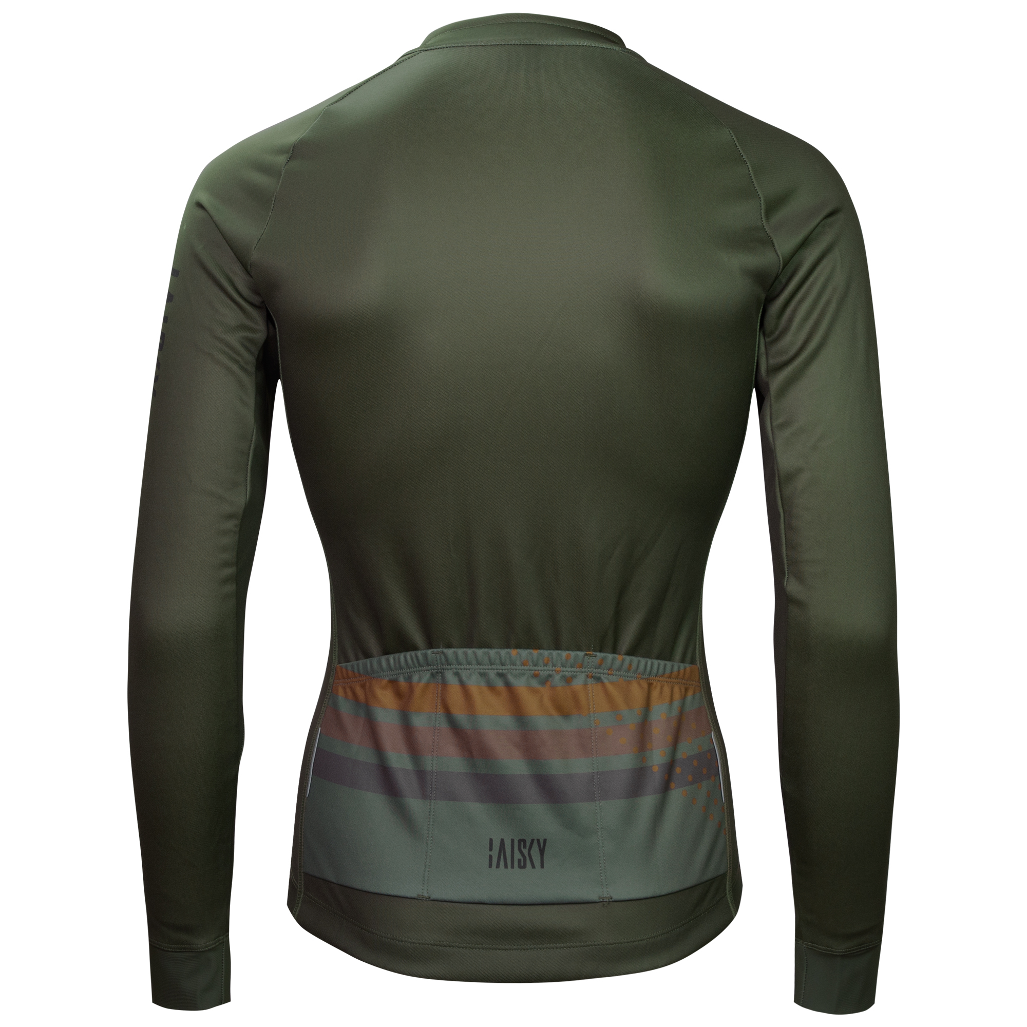 男款雙拉鍊抓絨長車衣 迷彩 螢光綠