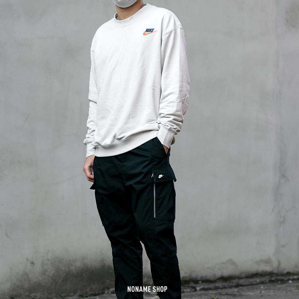 NIKE NSW Crew 刺繡 字勾 Love 大學Tee 淺灰