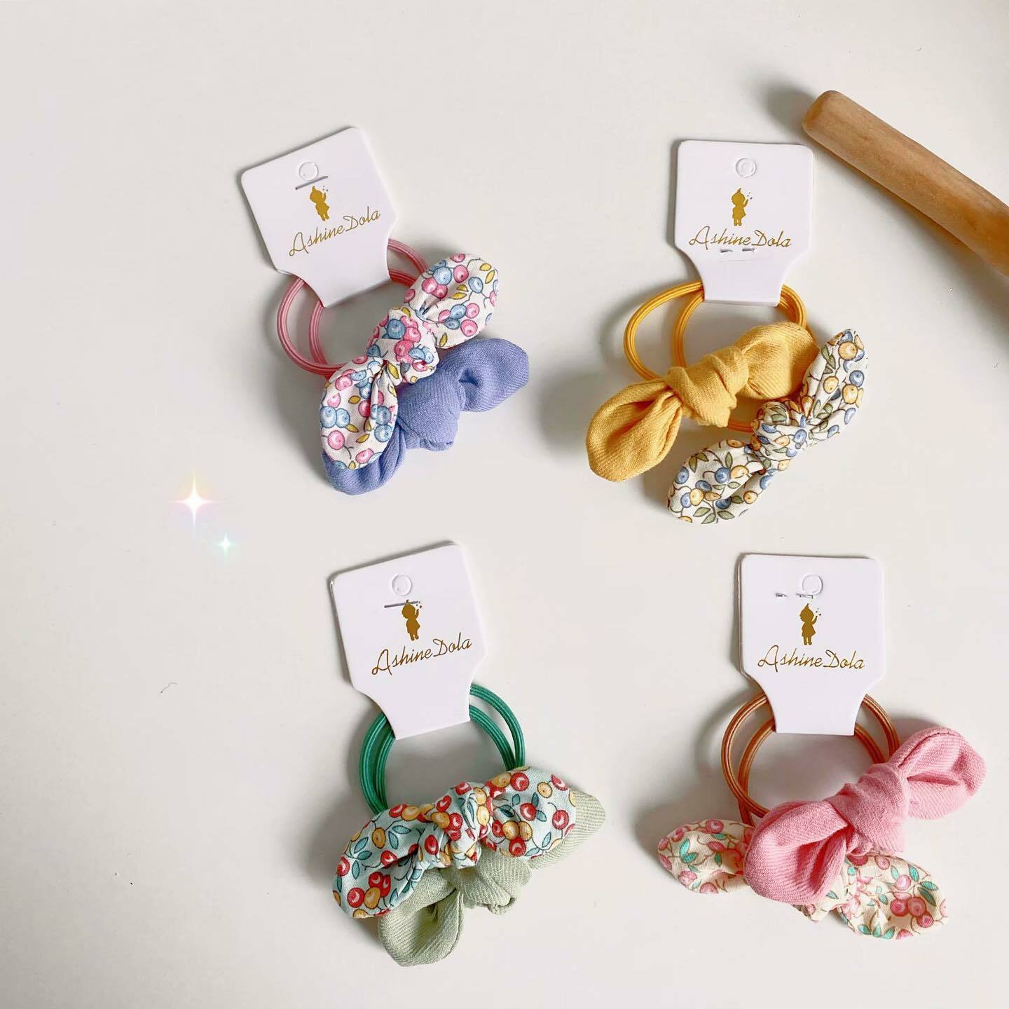 雙色蝴蝶結髮圈