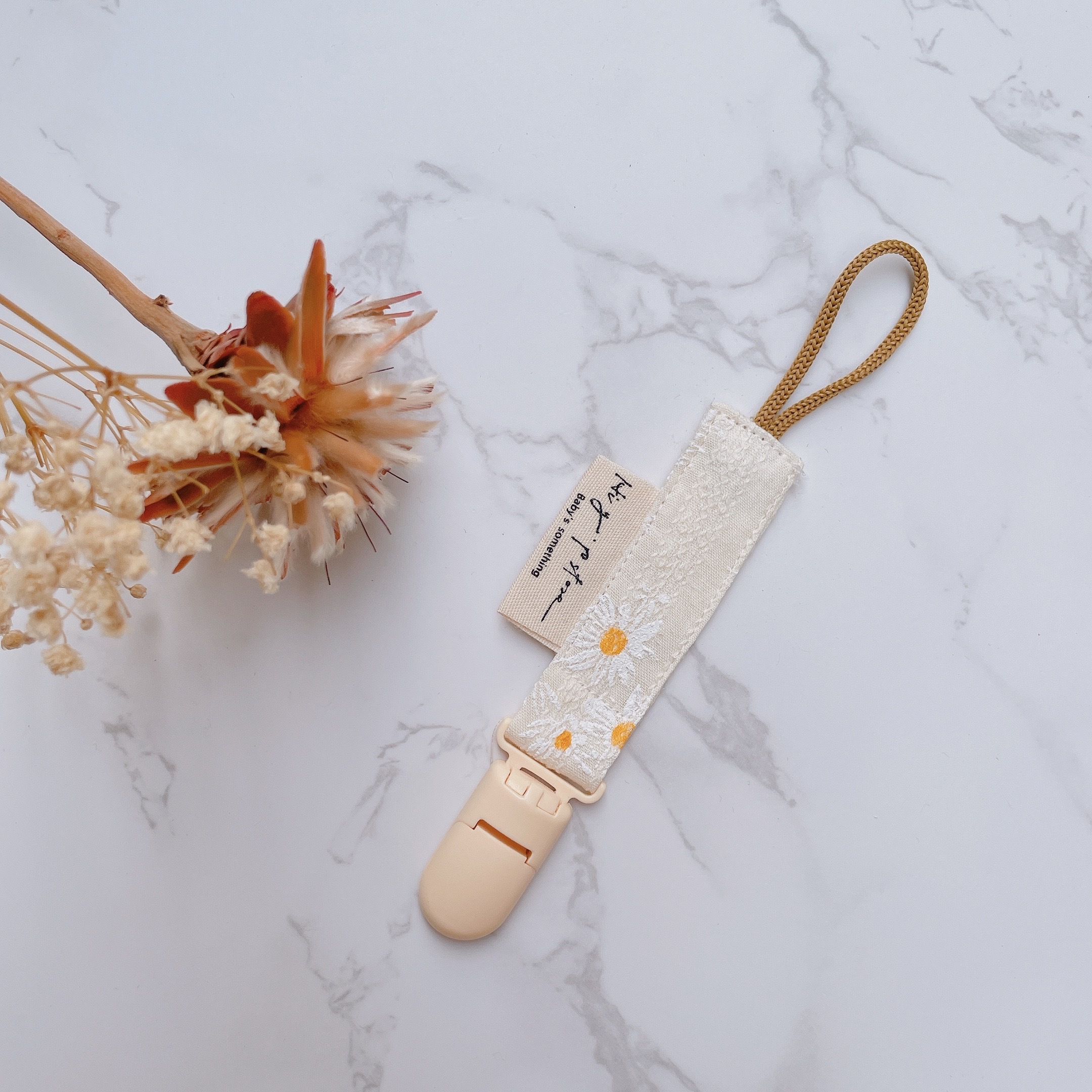 Hi Y.P store-短版鱷魚夾-米白雛菊