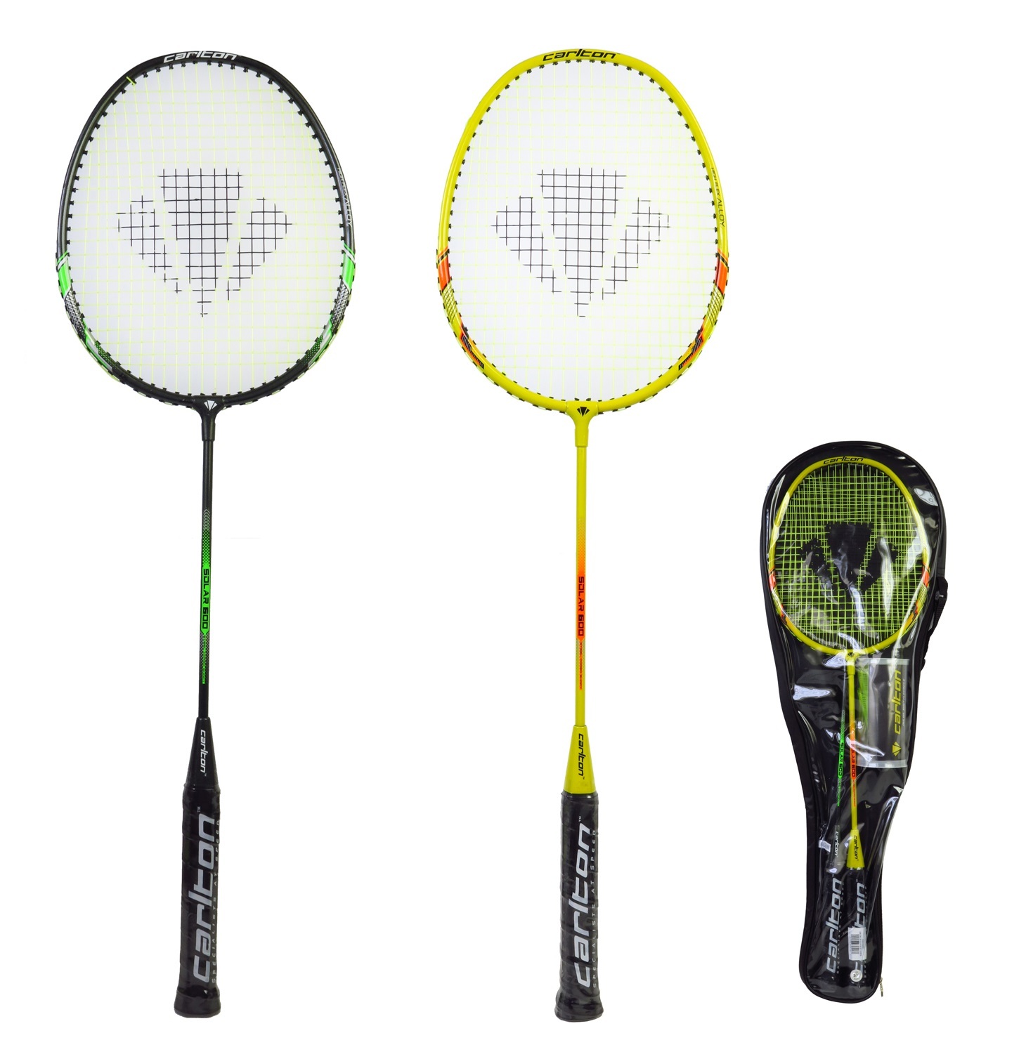 CARLTON Solar 600 Badminton Racket with 2 Nylon Shuttle