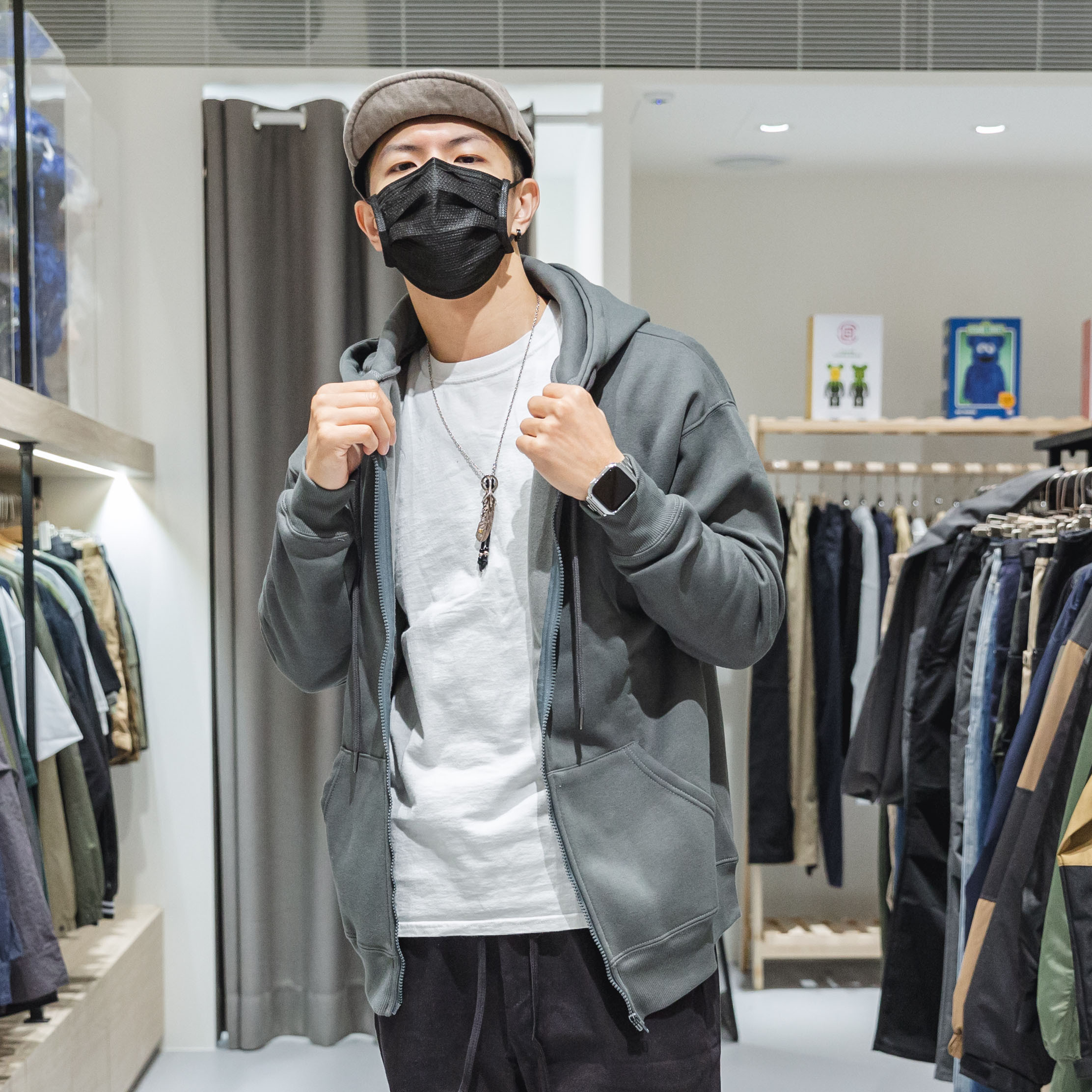 ALLY 厚磅 素面 棉外套 連帽外套 【YJY115】