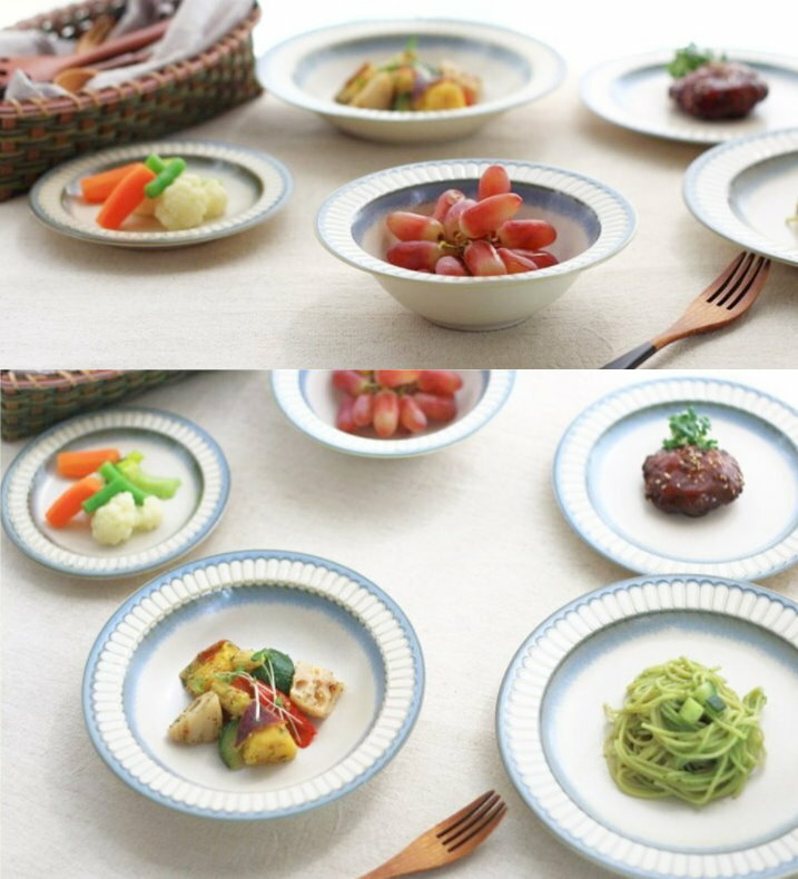 日本製美濃燒海藍陶瓷餐碟餐盤餐具