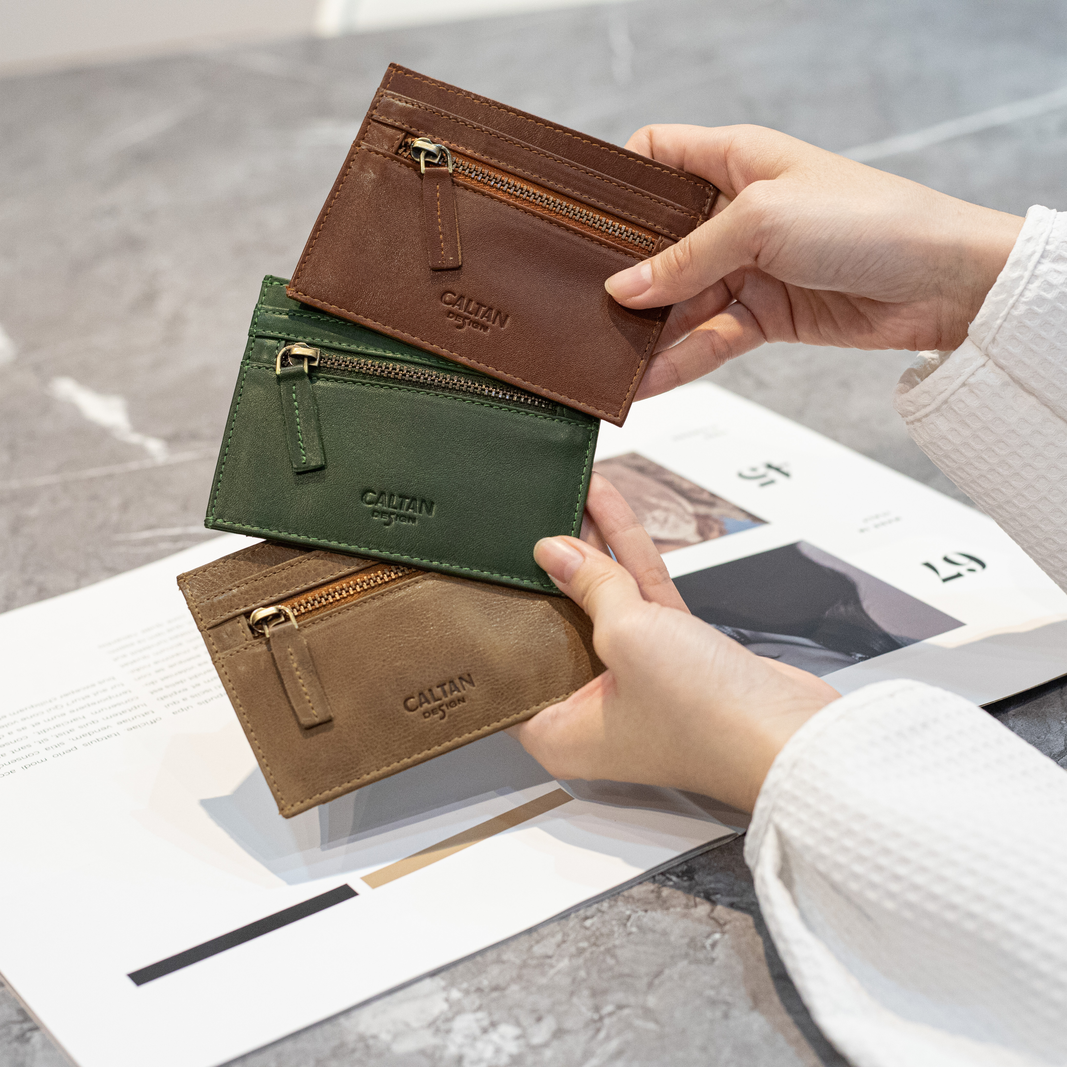 真皮多功能卡片夾_三色(075025)