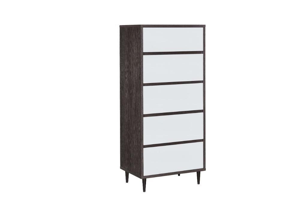 113系列 黑橡木配亮光灰色 24吋五櫃桶櫃