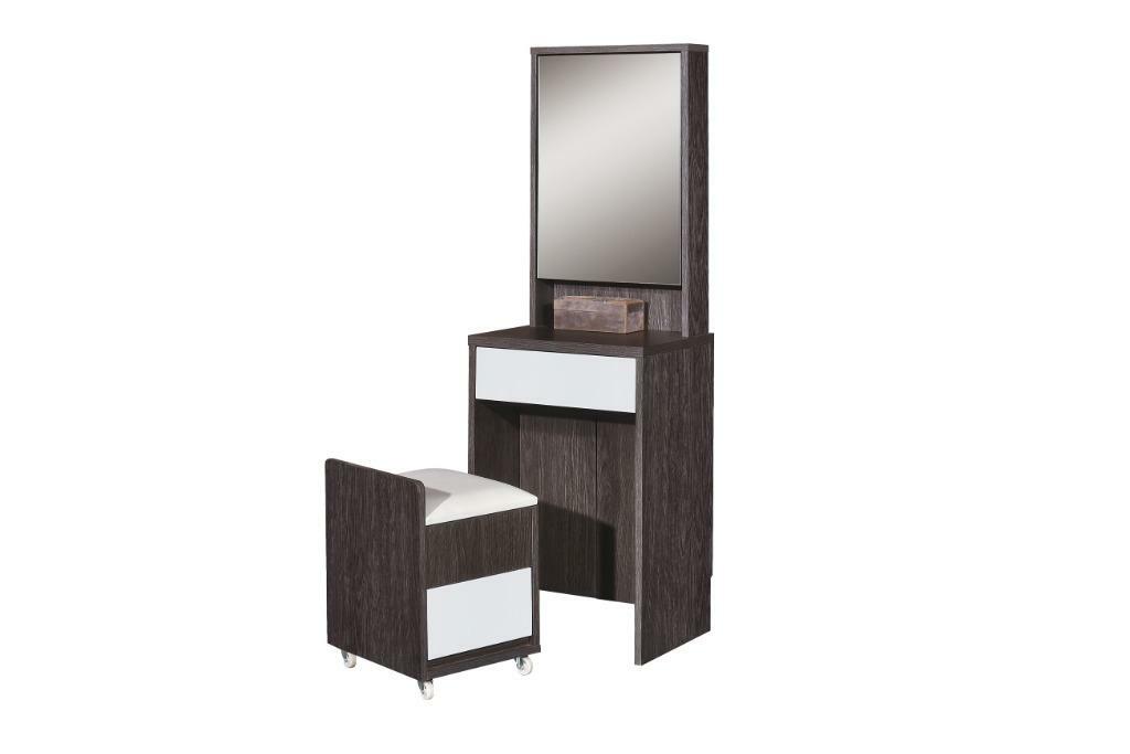 113系列 黑橡木配亮光灰色 20吋梳妝檯連椅