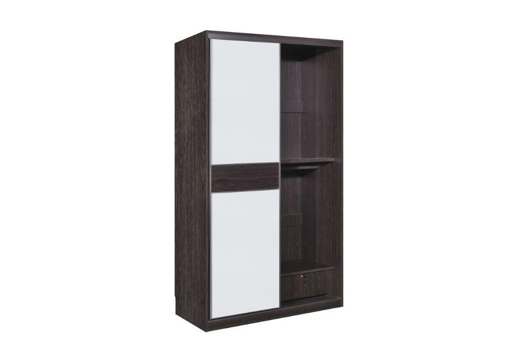 113系列 黑橡木配亮光灰色 趟門衣櫃