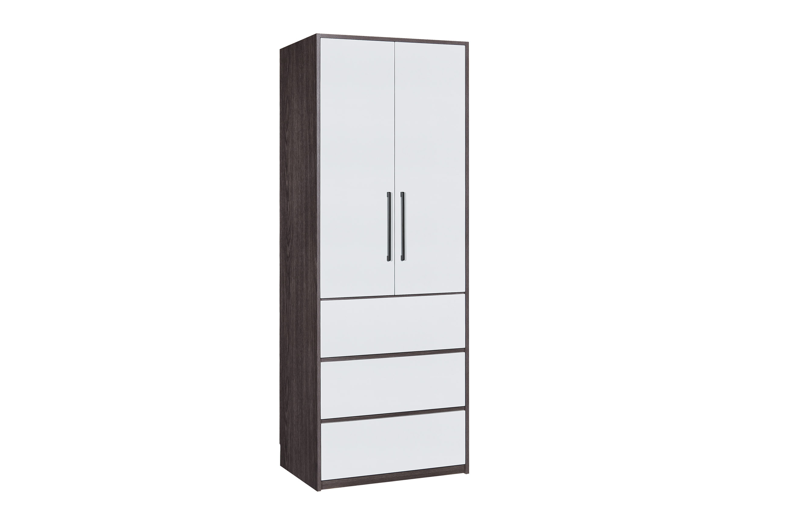 113系列 黑橡木配亮光灰色 24吋/31.5吋雙門三櫃桶衣櫃