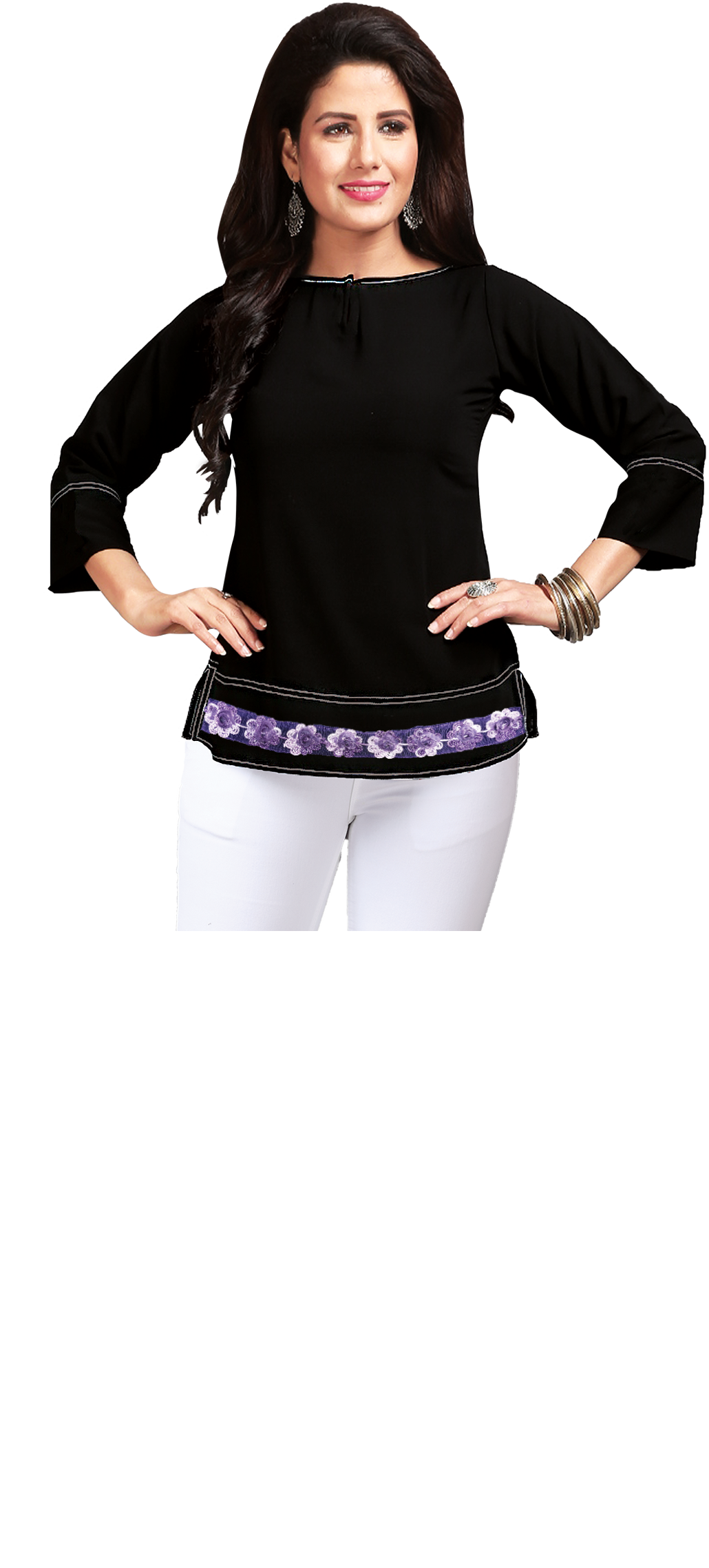 Women Blouse Short With Flowers Trending Q1237