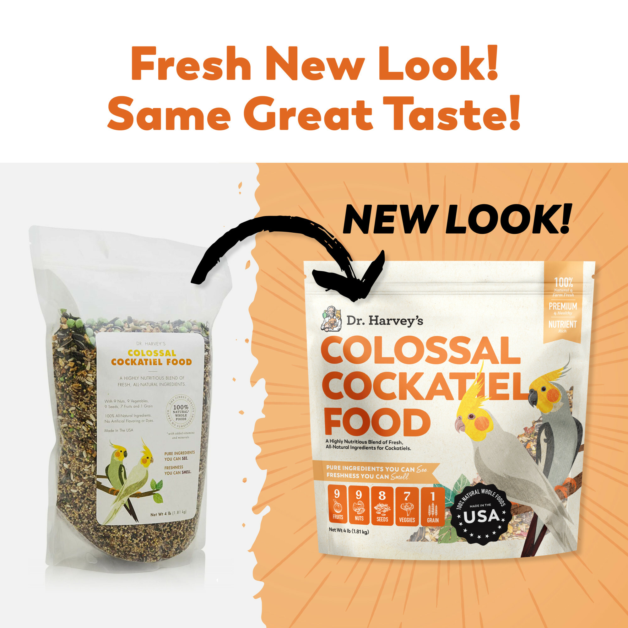 【原裝行貨】Dr. Harvey's 全天然玄鳳鸚鵡鳥糧 4lb/磅裝 (1.81kg)＊【食用期限：03/14/2025】＊