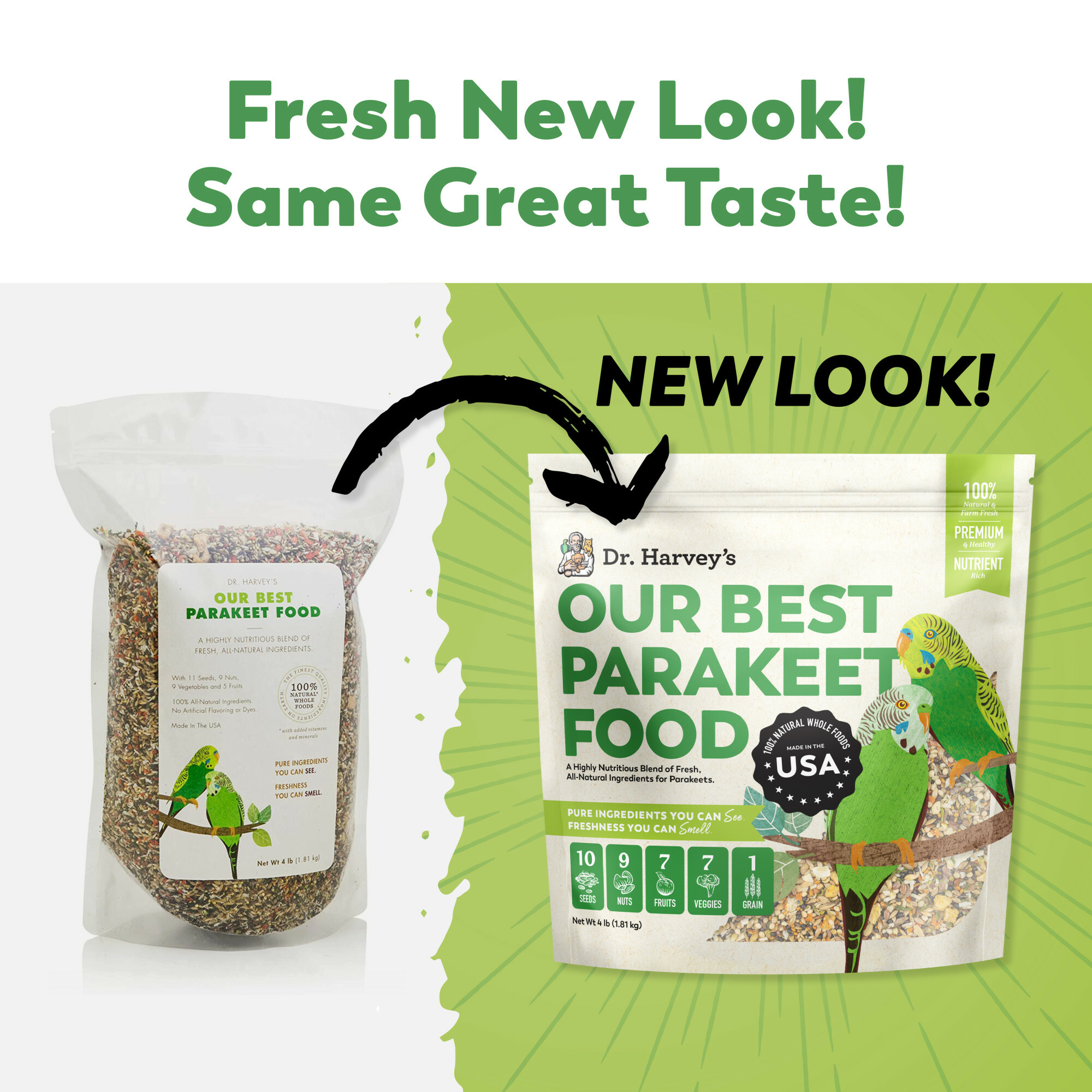 【原裝行貨】Dr. Harvey's 全天然長尾小鸚鵡鳥糧 4lb/磅裝 (1.81kg)＊【食用期限：M04/09/2025】＊