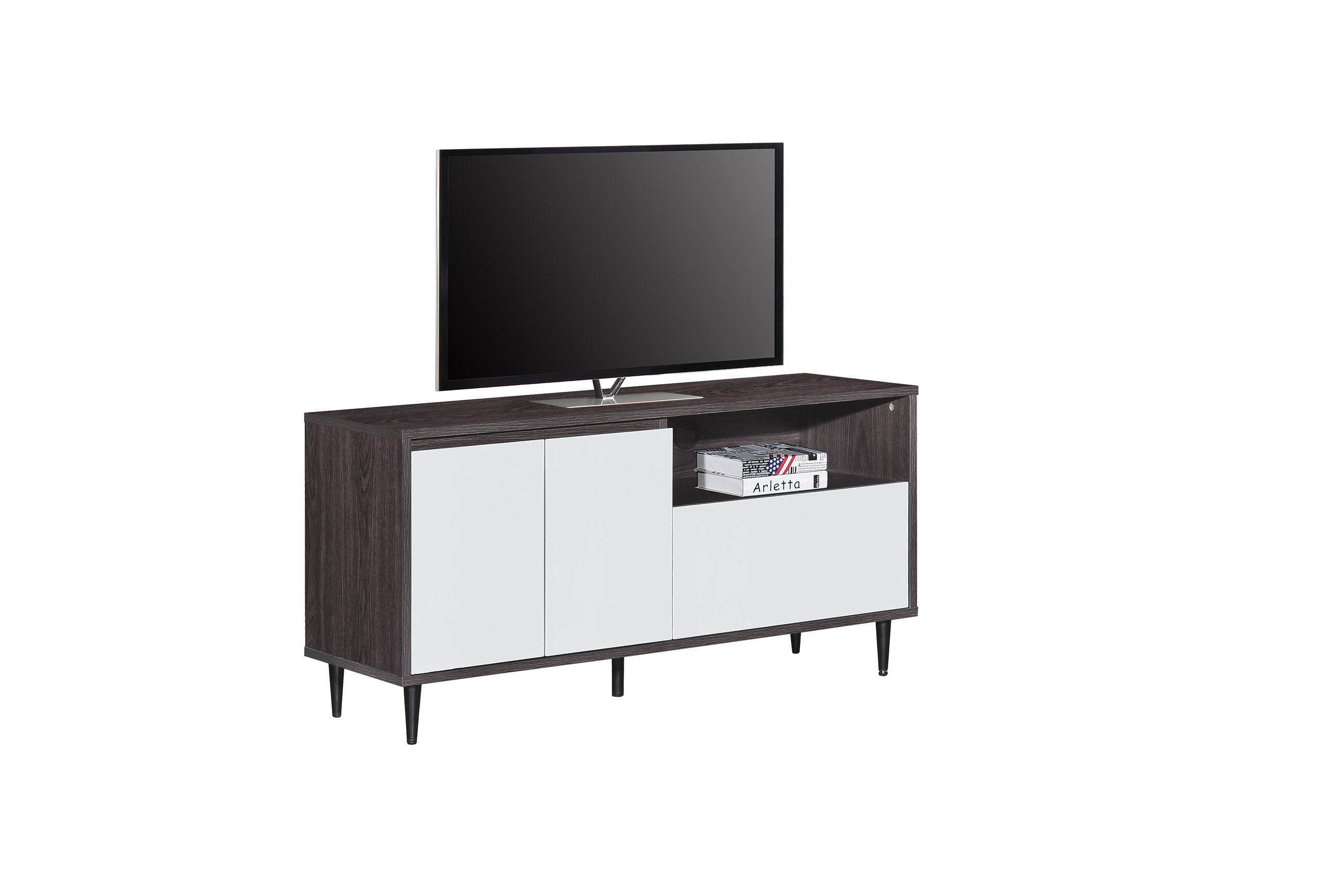 113系列 黑橡木配亮光灰色 48吋雙門單櫃桶地櫃(可配上座)