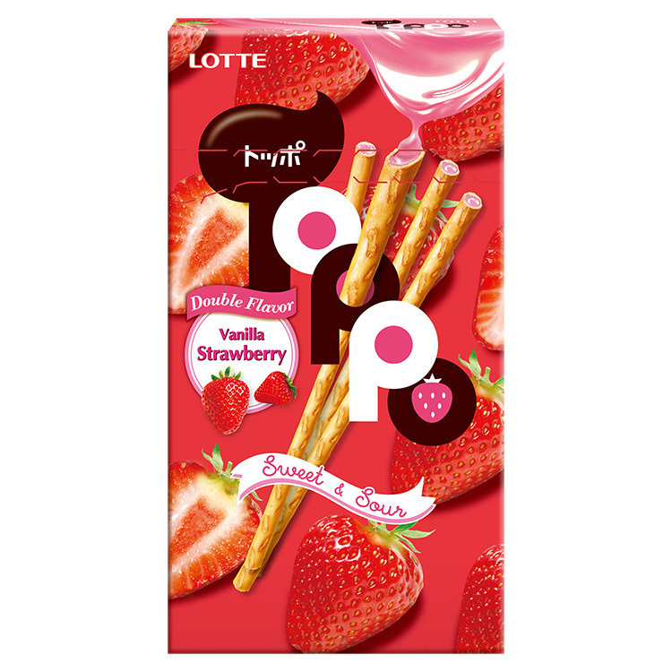 LOTTE TOPPO夾心棒/香草草莓口味
