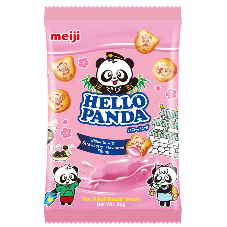 明治 貓熊夾心餅乾/草莓口味