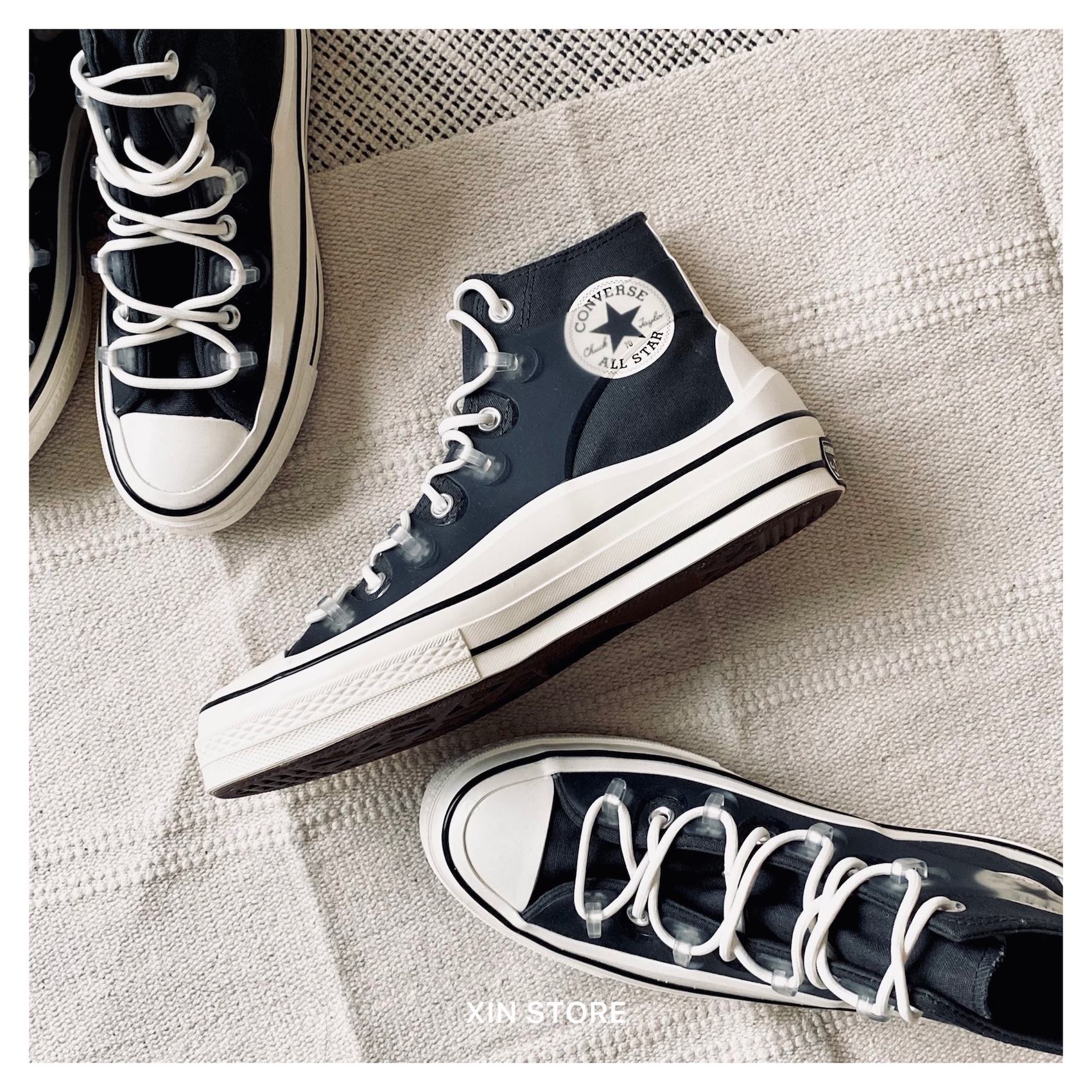 【現貨】Converse Chuck 70 Utility 拼接 橡膠 增高 厚底 層次 輪廓黑