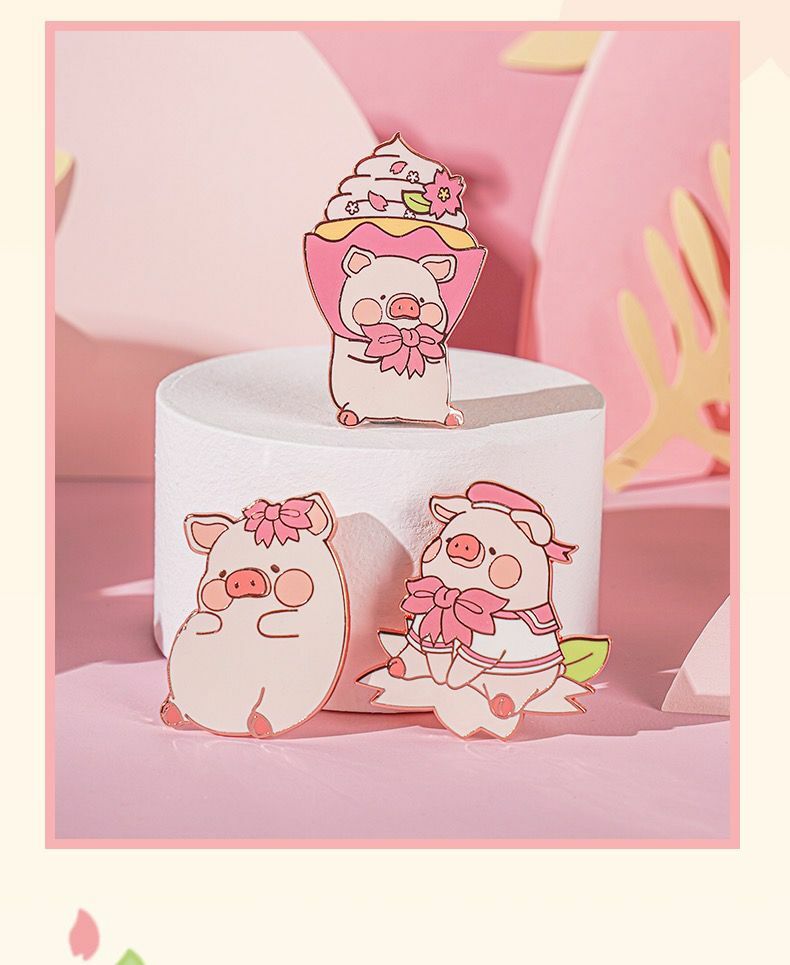 LuLu豬櫻花限定金屬徽章 (3枚/套)