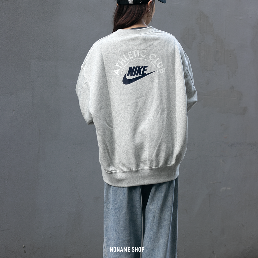 NIKE Athletic Club 車縫線 寬鬆 休閒 大學T 灰