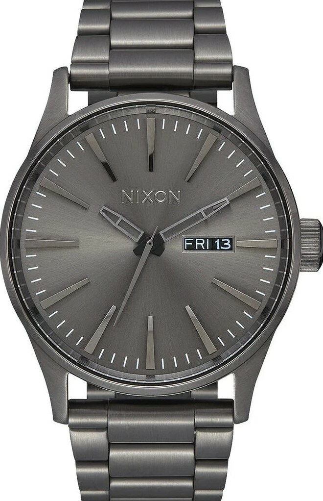 萬年鐘錶 - NIXON 尼克森  SENTRY SS  鐵灰色不鏽鋼衝浪錶  A356-632 錶徑42MM
