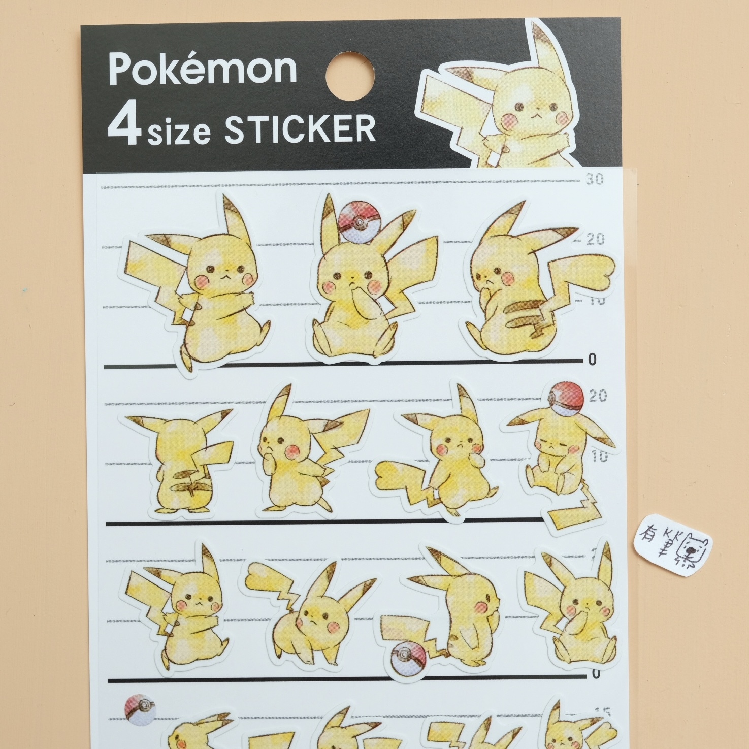 皮卡丘 貼紙 4size STICKER｜Kamio 日本