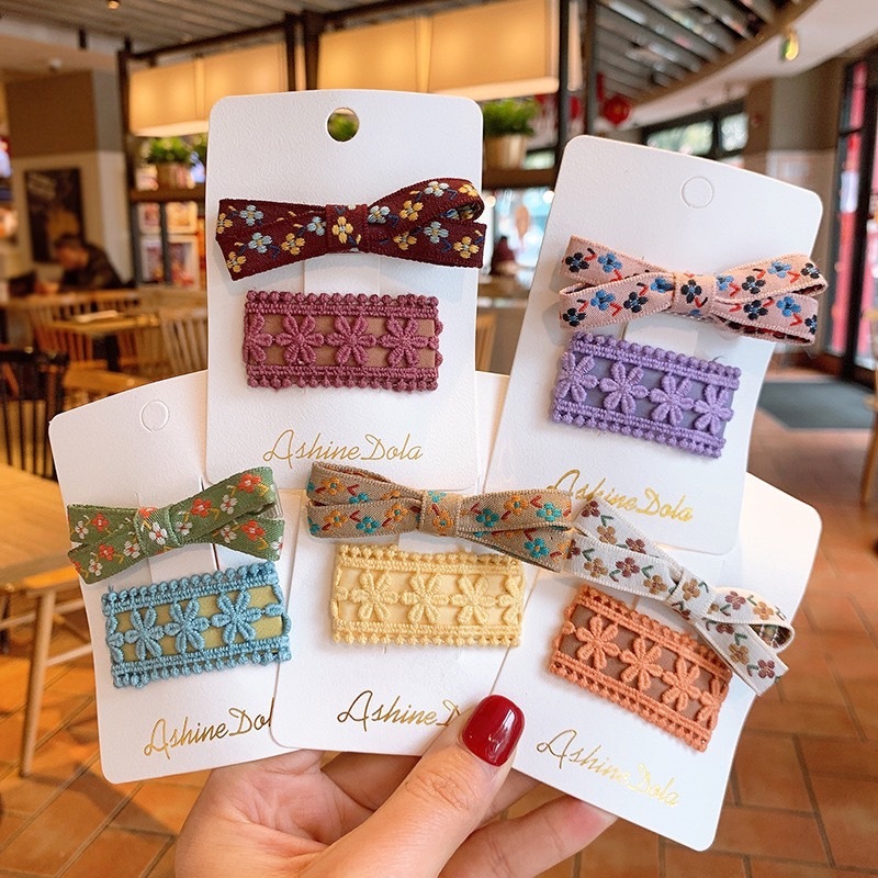 多色蝴蝶結髮夾