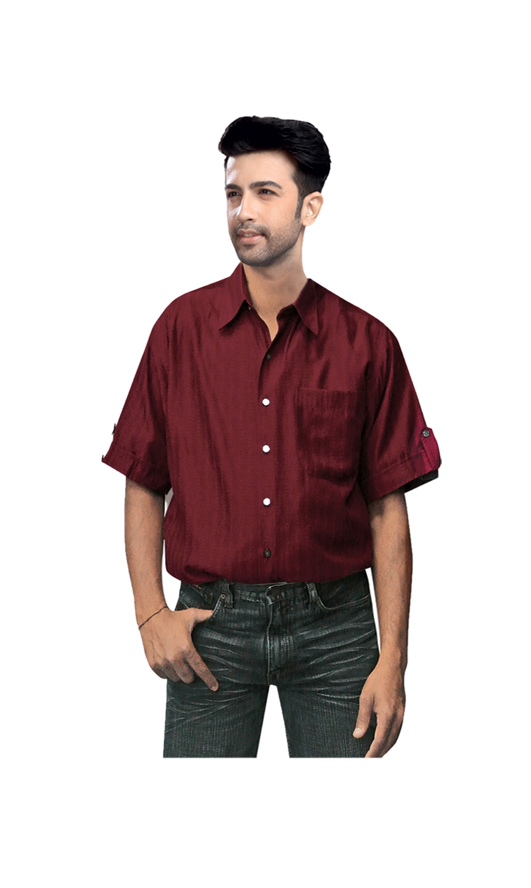 Men Shirt Front Button Half Sleeve New Arrival Q1172