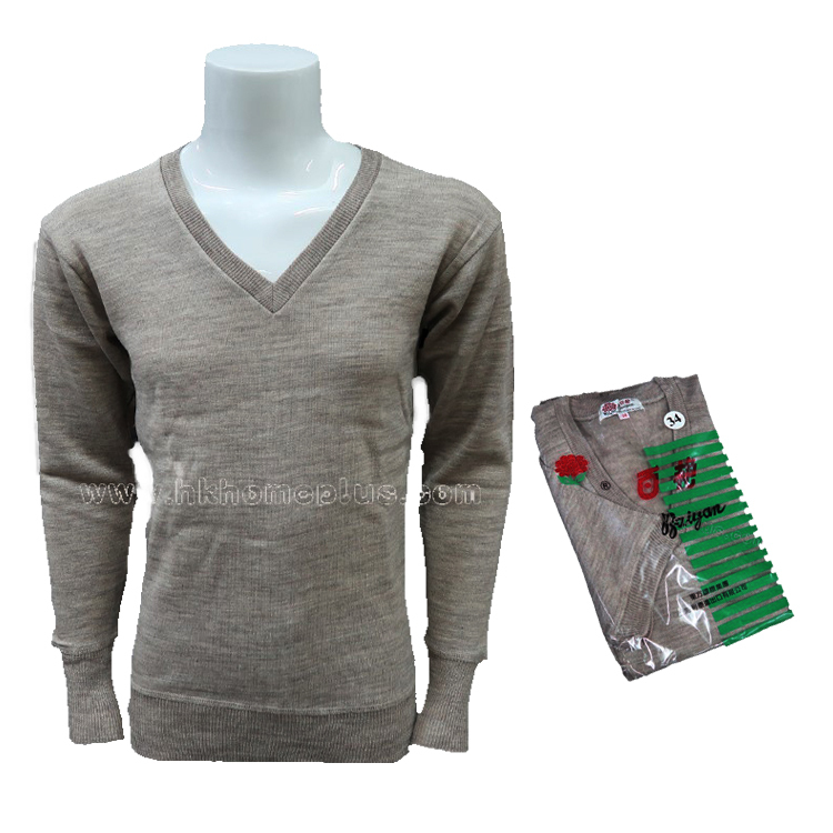 百艷牌: 男裝混毛V領長袖衫 (32-42碼)