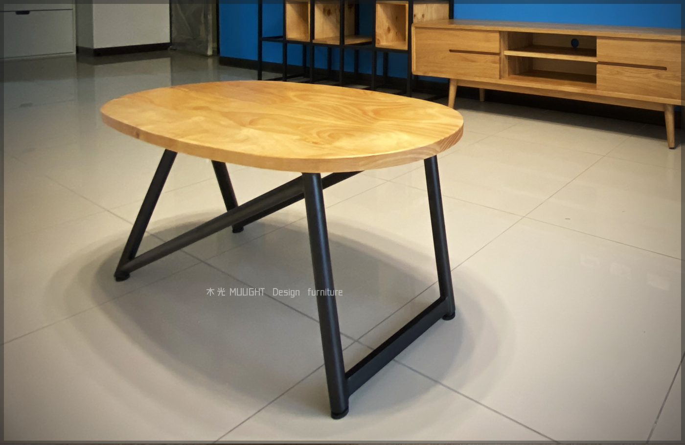 北歐實木閃電造型茶几