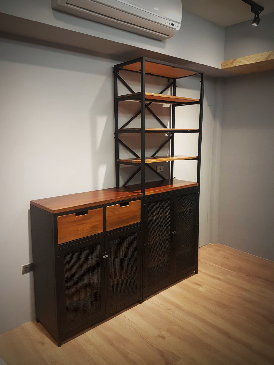 LOFT實木鐵框抽屜多功能收納櫃