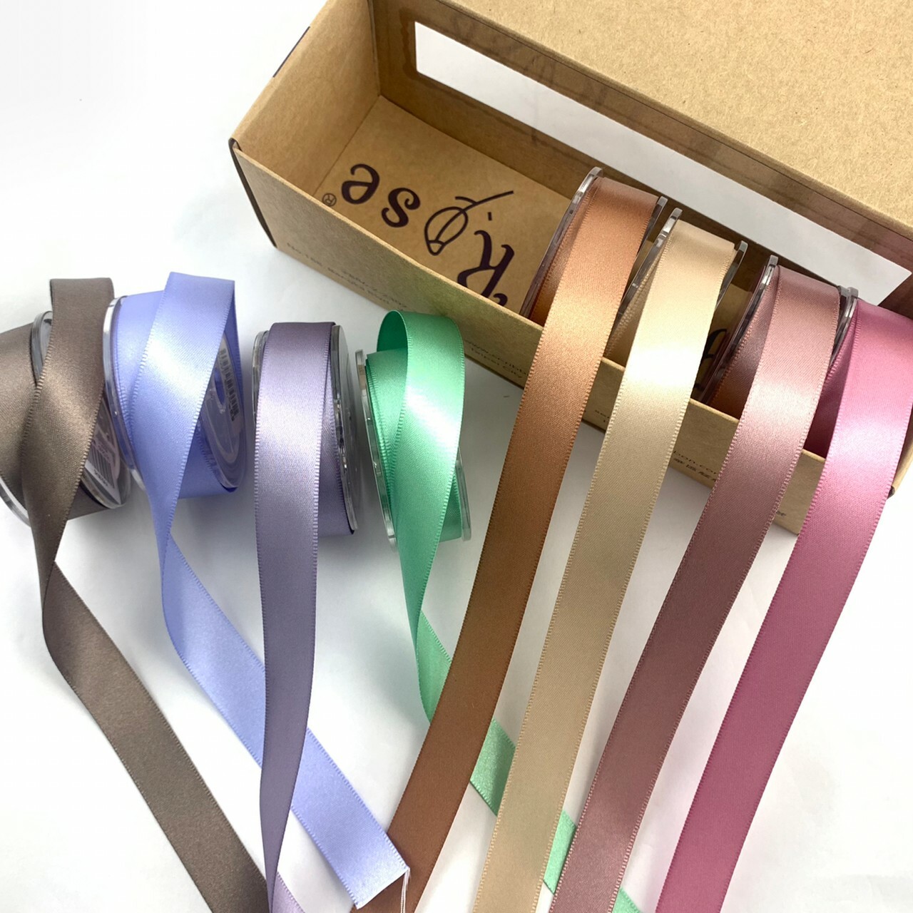 經典雙緞面/灰調莫蘭迪緞帶禮盒/8入