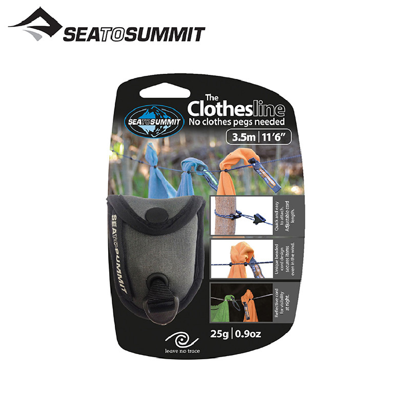 SEATOSUMMIT STSACLOTH 曬衣繩 黑 輕量/調節繩扣/方便收納/登山露營/居家旅行 69STSACLOTH